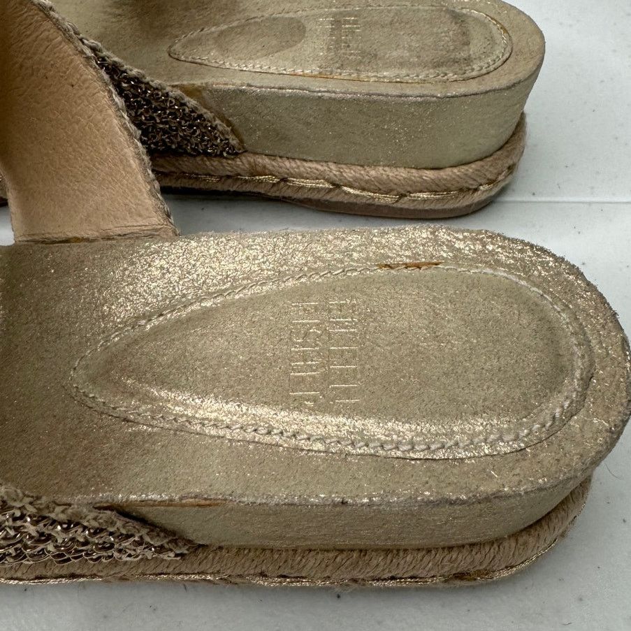 Eileen Fisher Eileen Fisher Fresh Platinum/Gold Metallic Jute Sandals Size US 9 / IT 39 - 7 Thumbnail