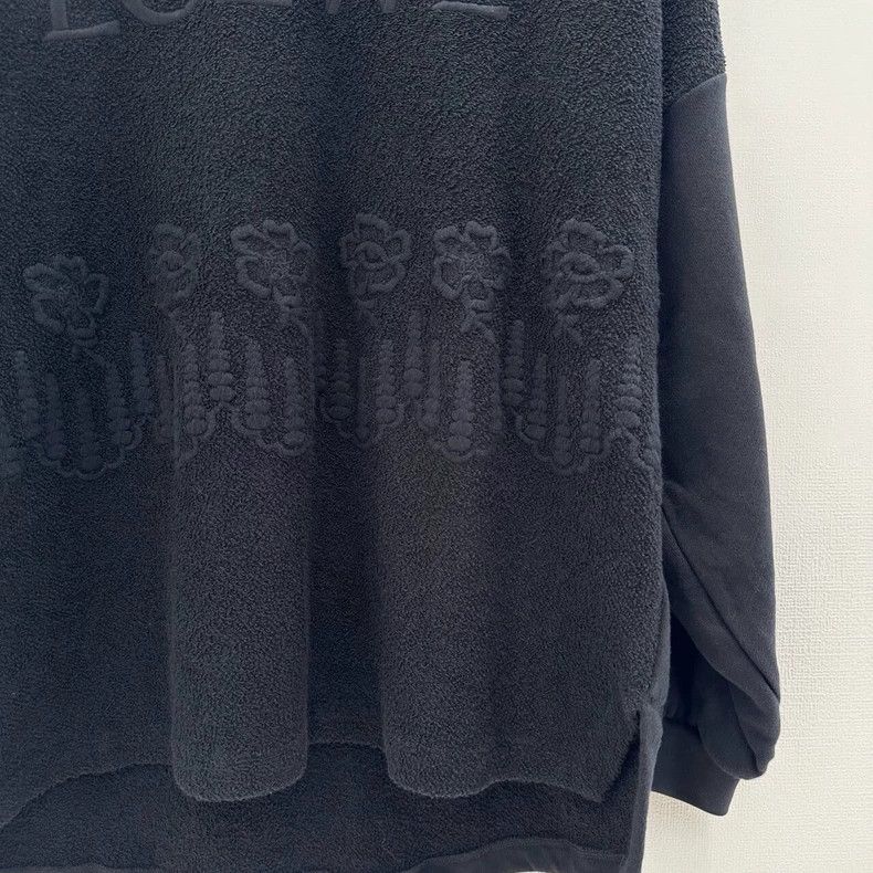 Loewe LOEWE Black floral embroidered cotton round neck long slee Size M / US 6-8 / IT 42-44 - 4 Thumbnail
