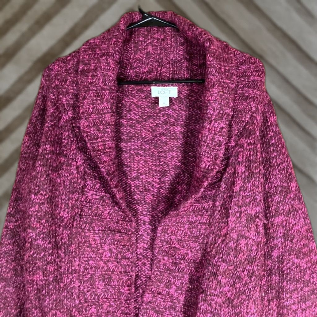 Ann Taylor Ann Taylor LOFT Womens Cardigan Sweater Pink Belted Wool Blend M Size M / US 6-8 / IT 42-44 - 1 Thumbnail