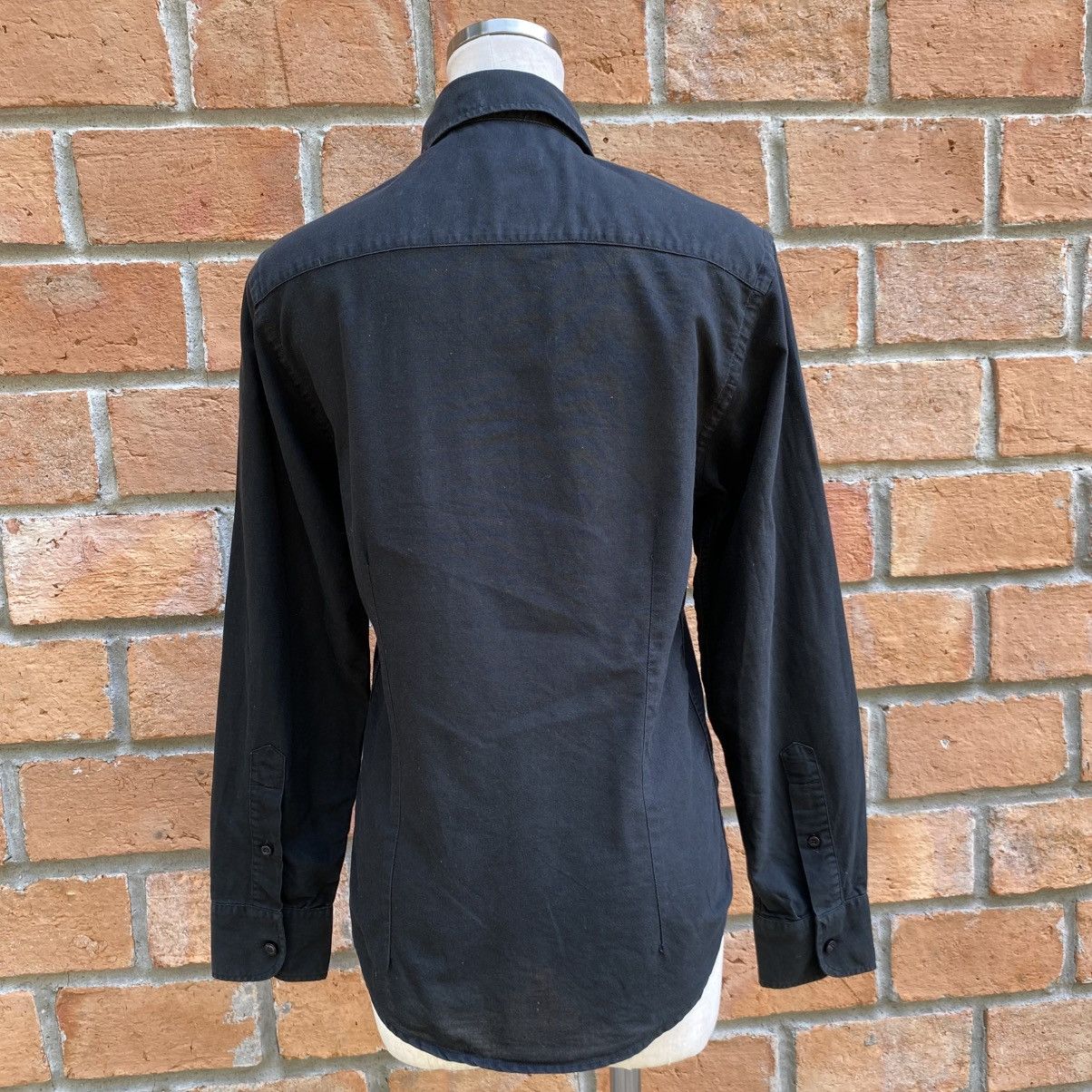 Dolce & Gabbana Dolce & Gabbana Black Fitted Long-Sleeve Collared Shirt Size S / US 4 / IT 40 - 4 Thumbnail