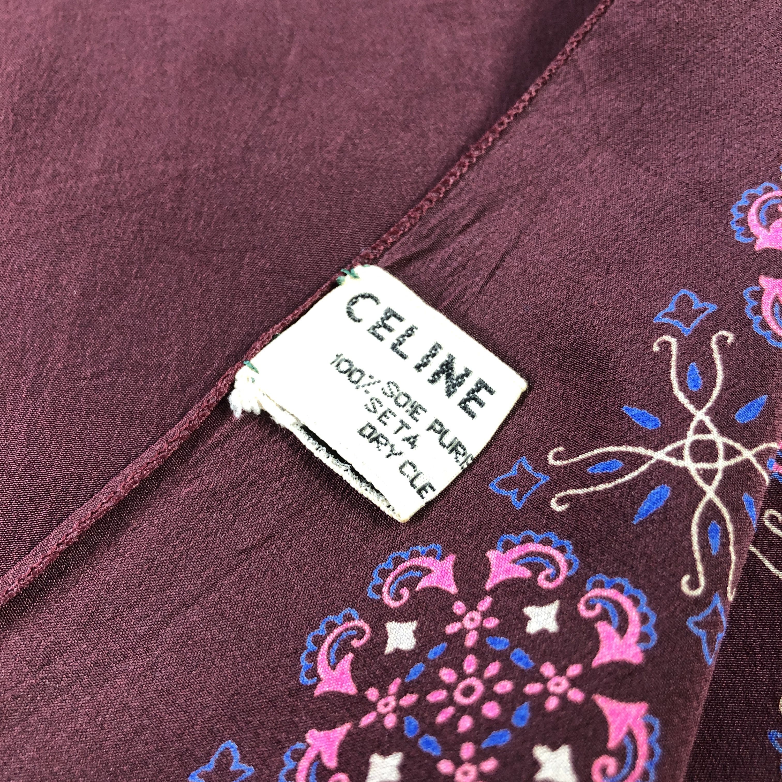 Celine Celine Floral Silk Stole Scarf Muffler Neckwear V2946 Size ONE SIZE - 5 Thumbnail
