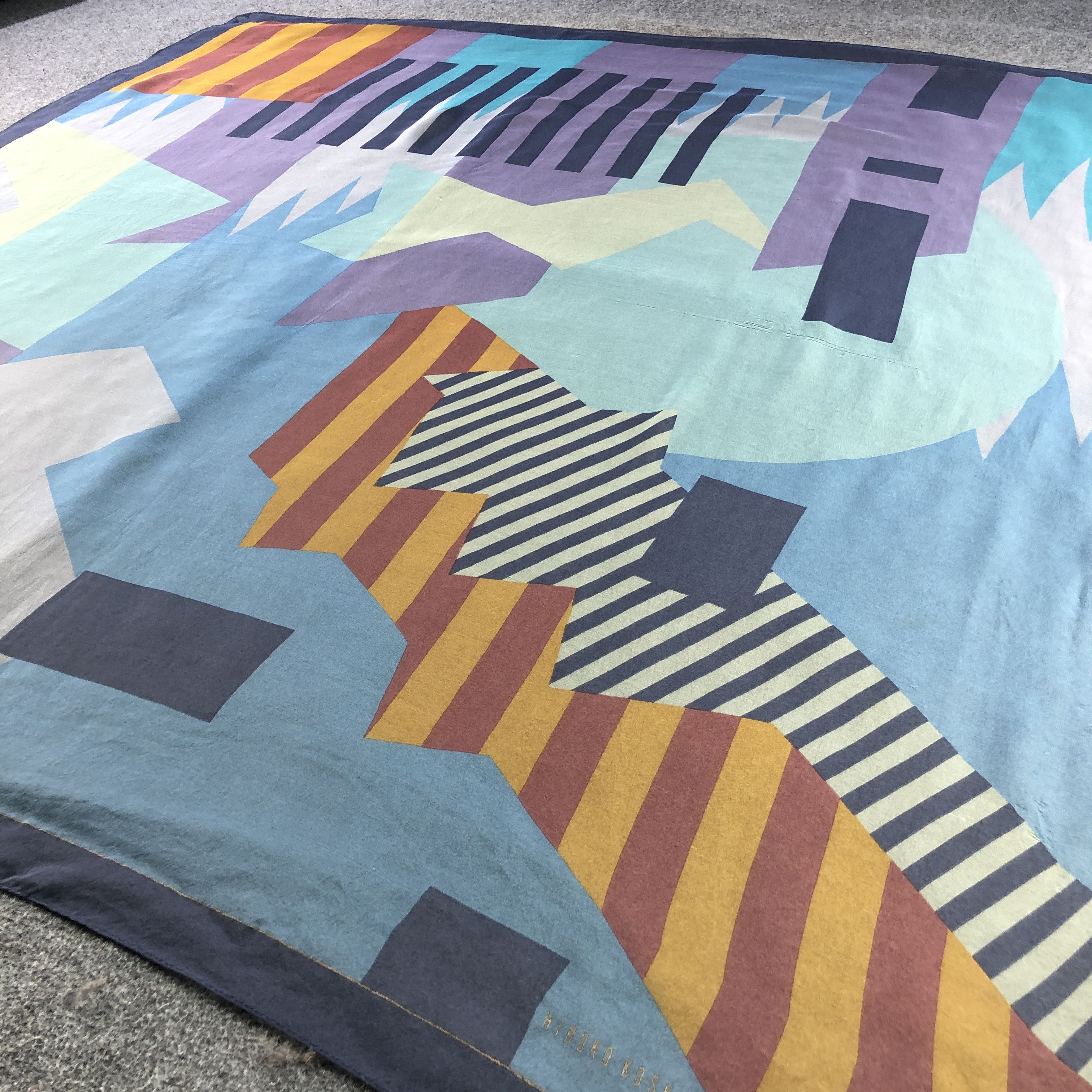 Hiroko Koshino Homme Hiroko Koshino Abstract Silk Scarf M1100 Size ONE SIZE - 3 Thumbnail