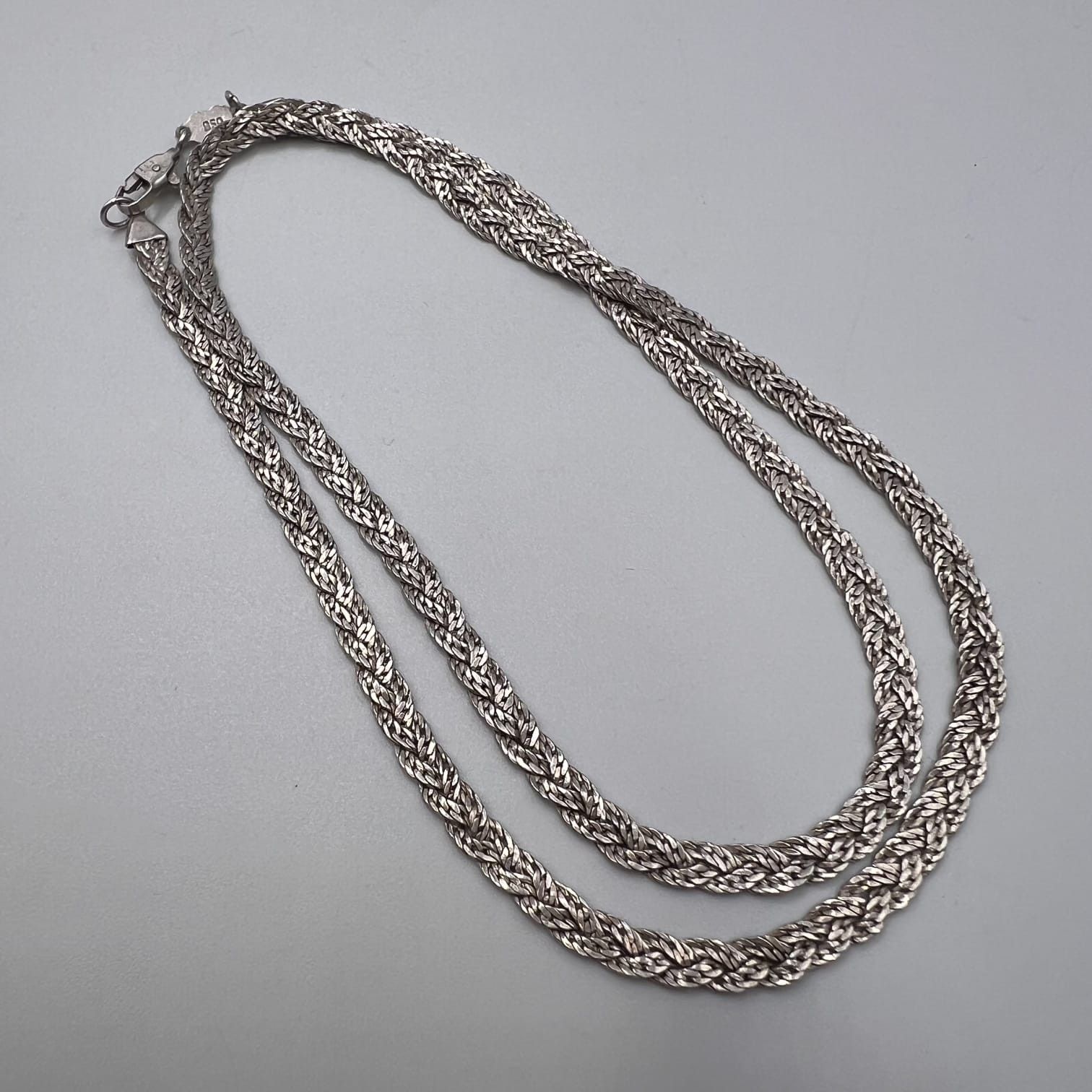 Sterling Silver Vintage Sterling Silver 925 Woven Chain Women's Men's Signed Size ONE SIZE - 1 Thumbnail