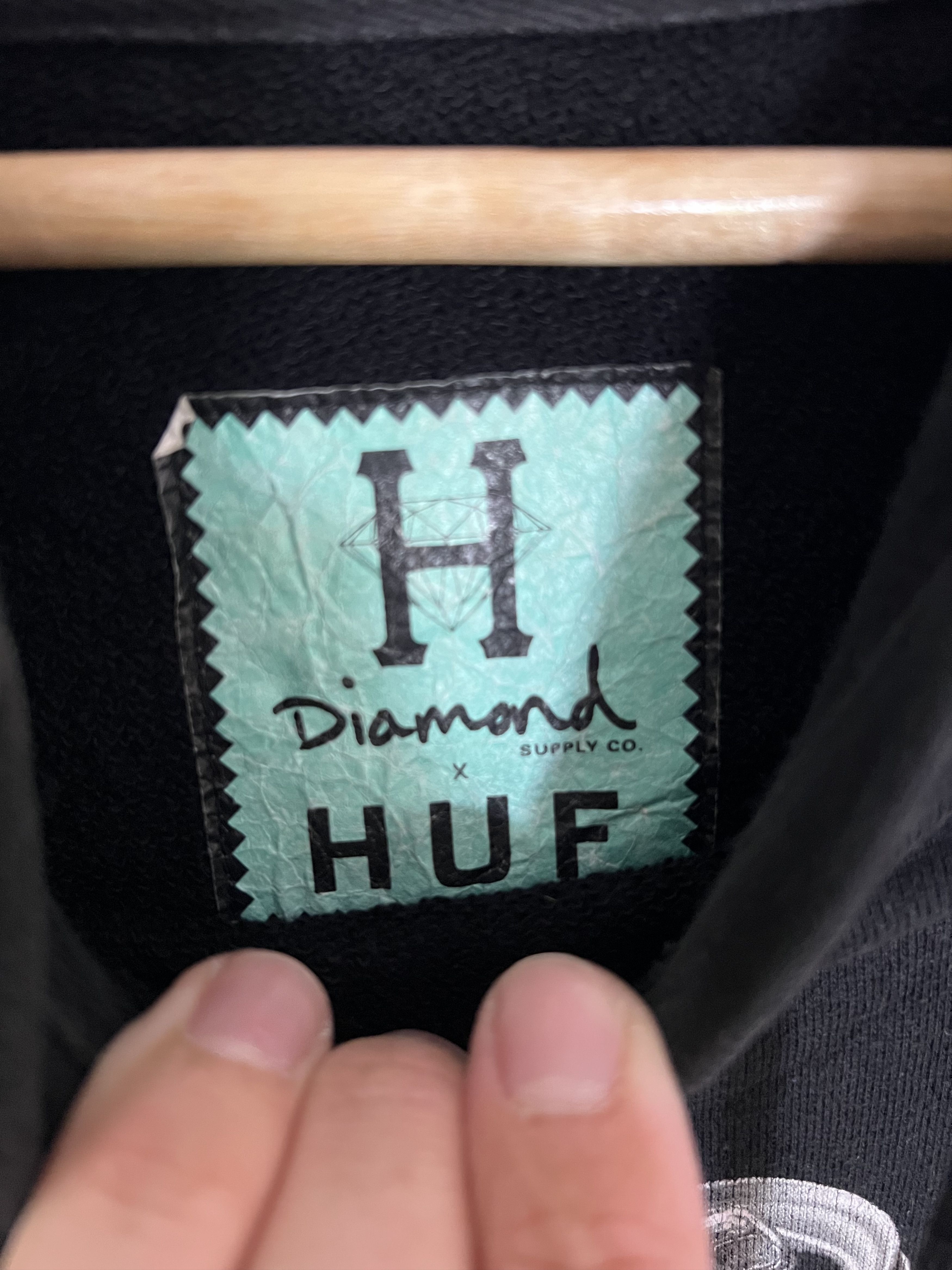 Huf Huf x Diamond Supply black hoodie Size US XL / EU 56 / 4 - 5 Thumbnail