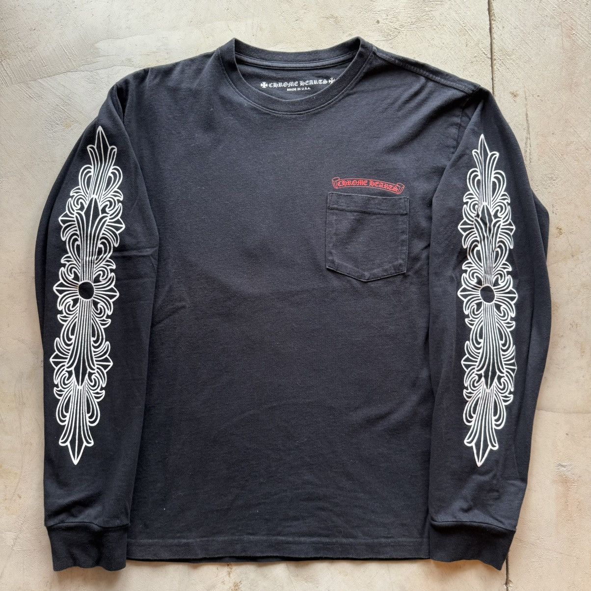 Chrome Hearts Chrome Hearts Floral USA long sleeve tee Black | Grailed