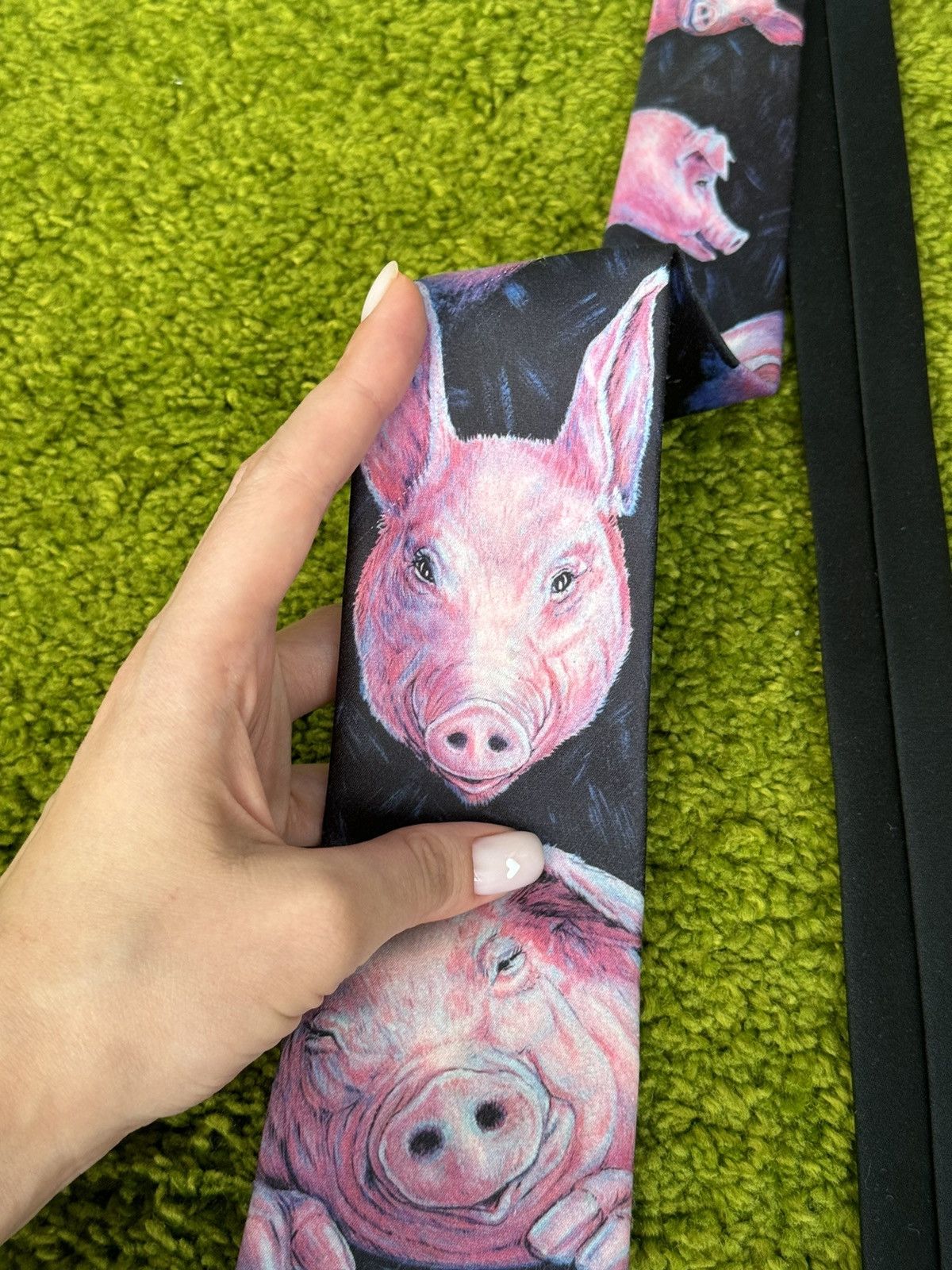 Ralph Marlin × Vintage 🐷 Ralph Marlin 1989 vintage rare pig pattern made in USA tie Size ONE SIZE - 3 Thumbnail