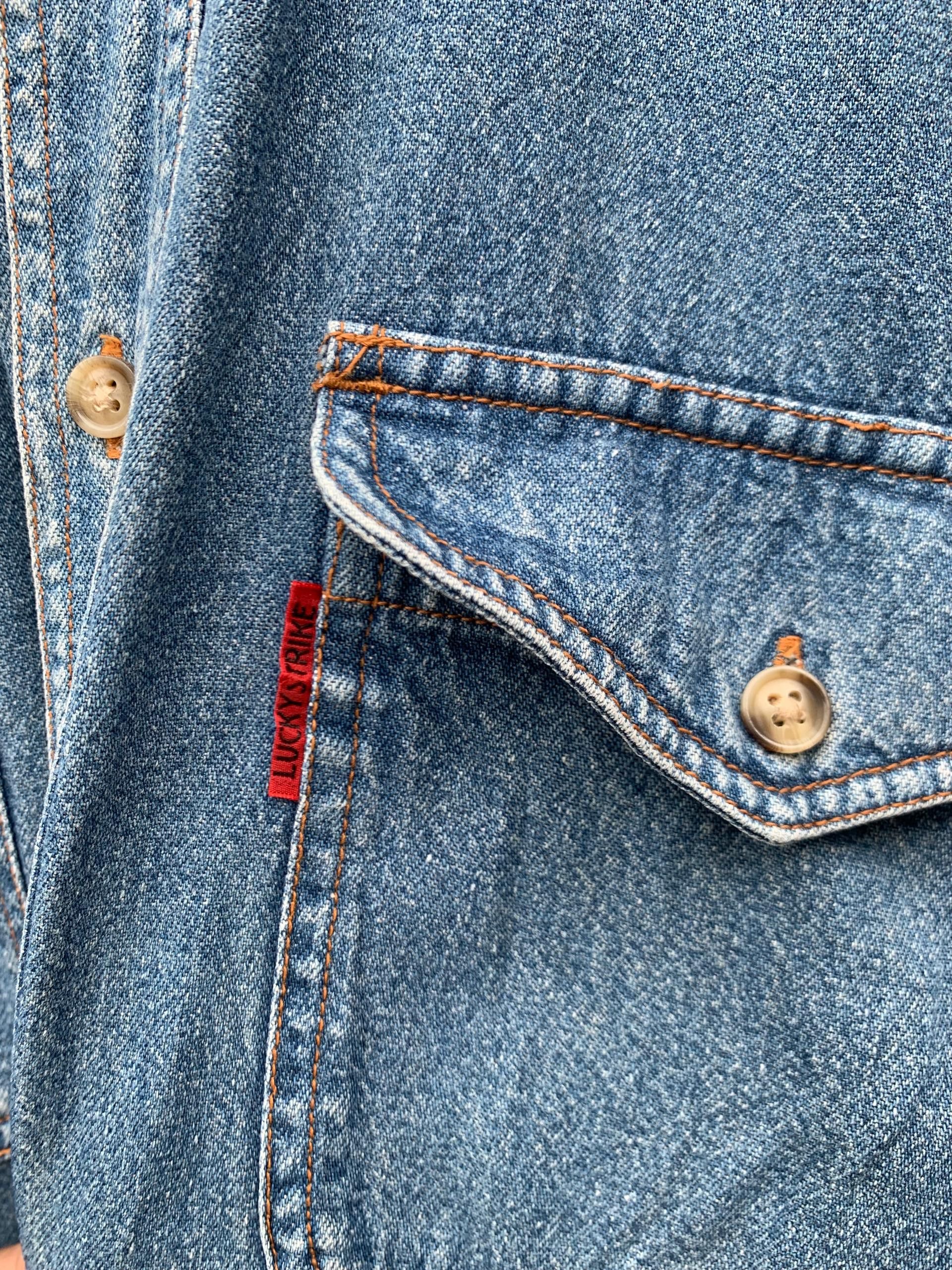 Vintage Vintage Lucky Strike Jeans Shirt Size US L / EU 52-54 / 3 - 8 Thumbnail
