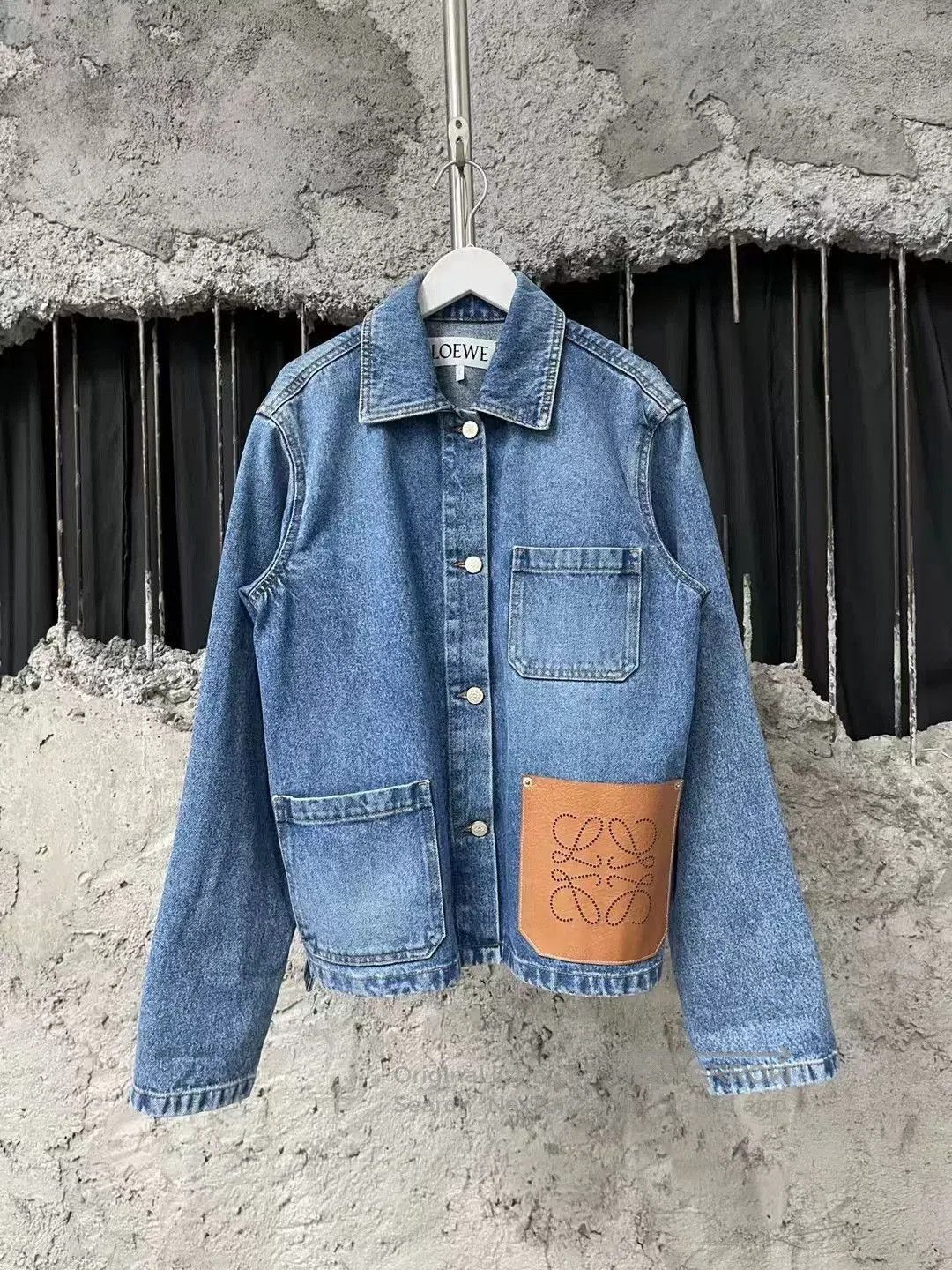 Loewe Loewe Patchwork Leather Cutout Logo Denim Jacket. Size XS / US 0-2 / IT 36-38 - 1 Thumbnail