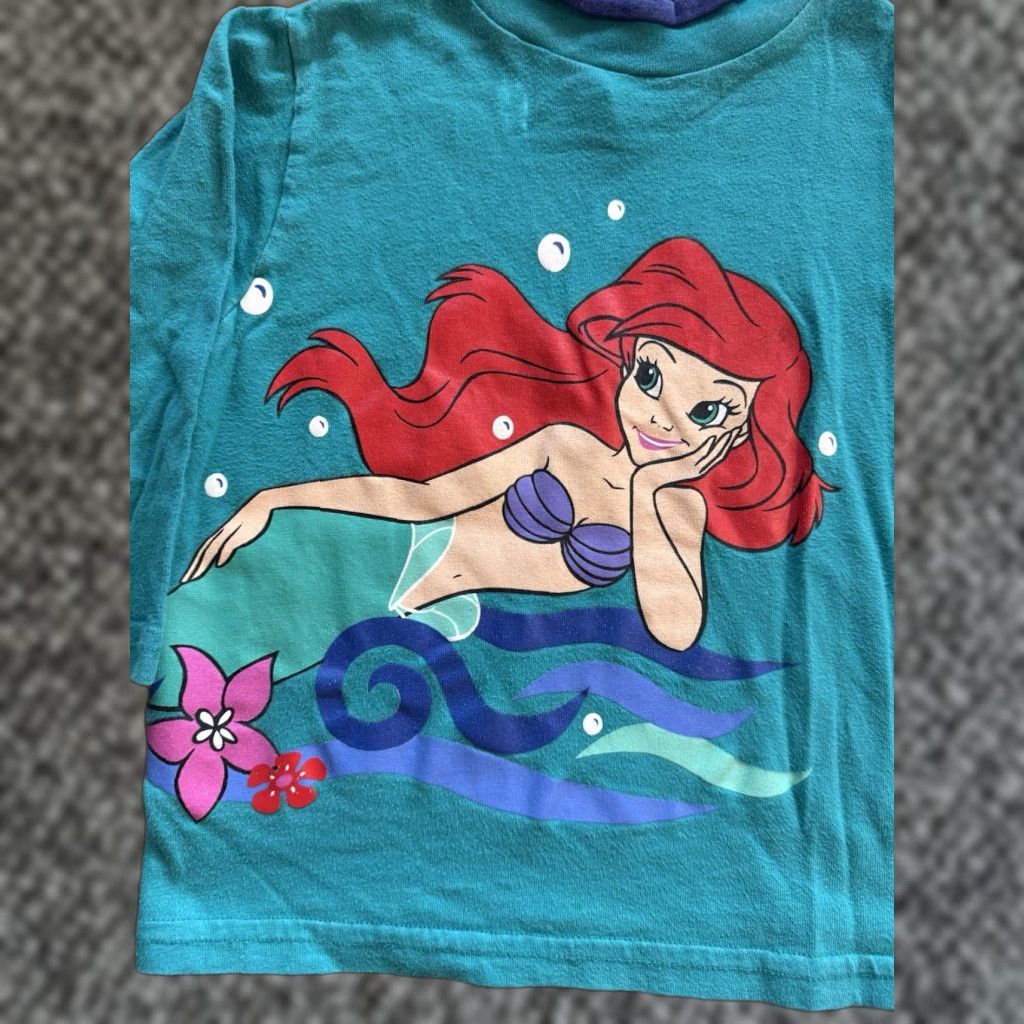 Disney VINTAGE Disney The Little Mermaid Long Sleeve T Shirt 5-6 Girls Teal Cotton Blend 1990s Sportswear/Beach Movie Promo Size US S / EU 44-46 / 1 - 1 Thumbnail