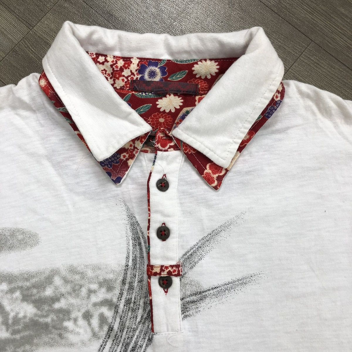 Karakuri Tamashii Vintage Karakuri Tamashii Koi Japanese Polo Shirt Ed Hardy Size US L / EU 52-54 / 3 - 11 Thumbnail