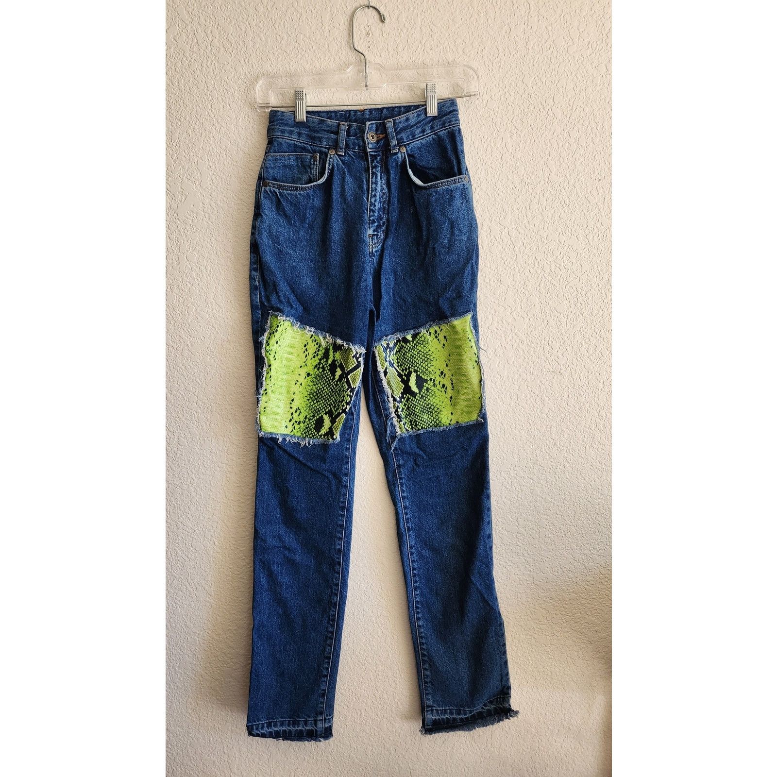 The Ragged Priest The Ragged Priest Women's Neon Snake Skin Denim Jeans 24(00) Size 24" / US 00 / IT 34 - 1 Thumbnail
