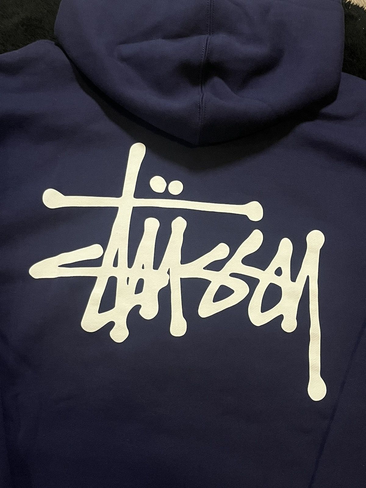 Stussy Classic Stussy Logo Zip-Hoodie, Navy Blue Color, Size Large Size US L / EU 52-54 / 3 - 3 Thumbnail