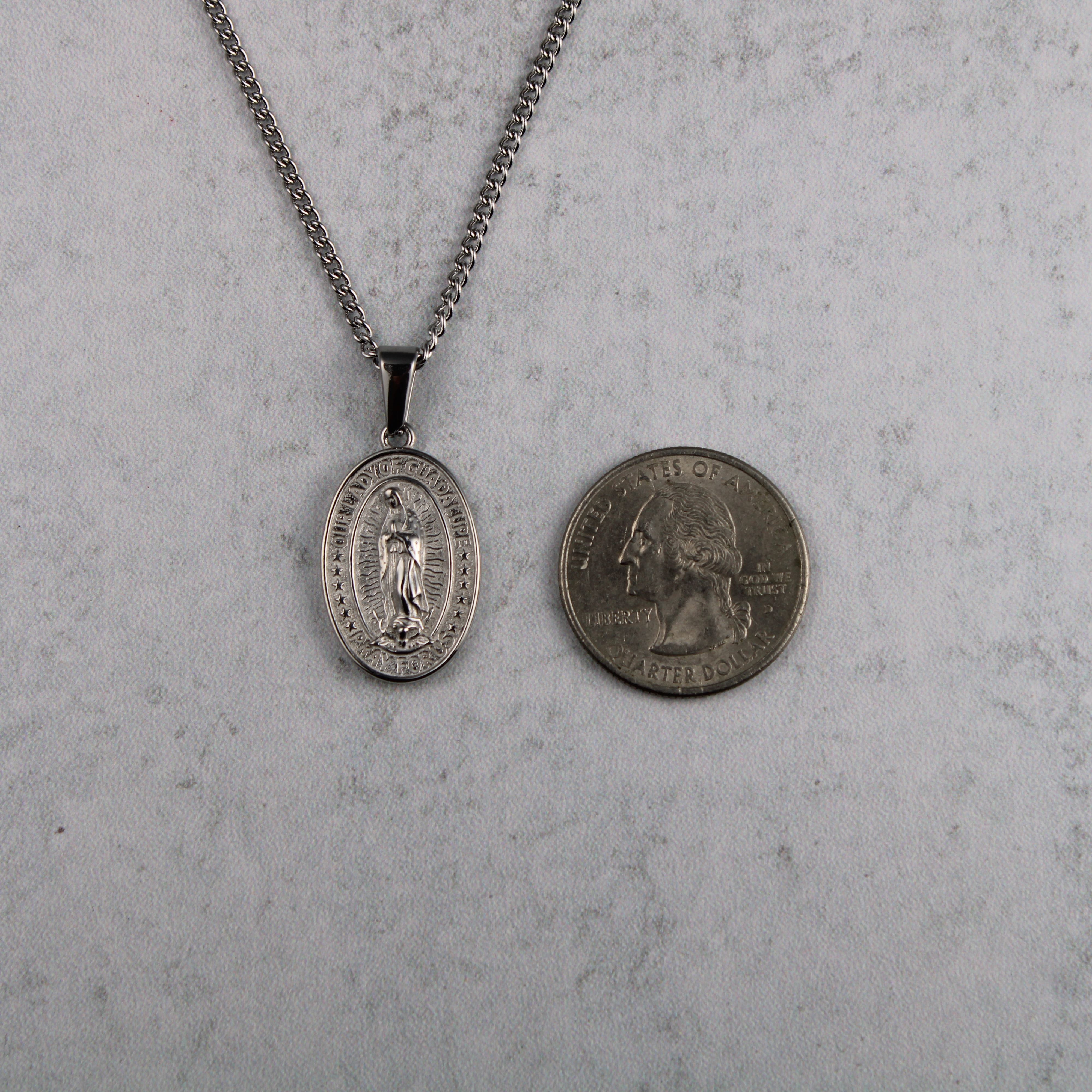 Jewelry Silver Lady of Guadalupe Pendant Chain Necklace Size ONE SIZE - 5 Thumbnail