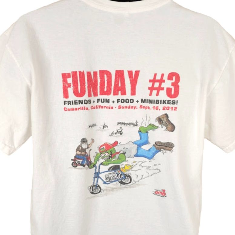 Anvil VINTAGE Old Minibike T Shirt Mens Size Large White FunDay Mini Bike Motorcycle California Size US L / EU 52-54 / 3 - 2 Thumbnail