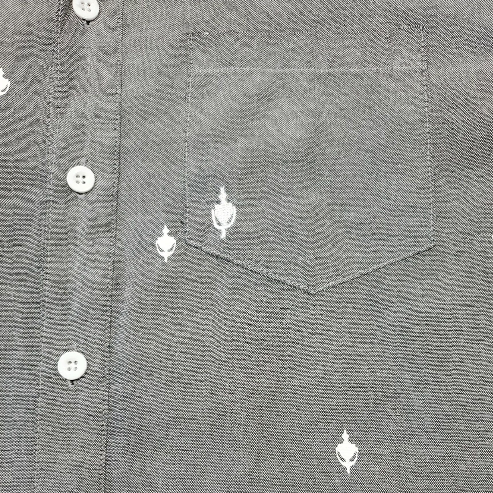 Vintage RARE Hotel 1171 Button-Down Shirt Adult M Gray Mint EUC Casual KnIT Cotton Blend Solid Short Sleeve Logo Pockets Men Size US M / EU 48-50 / 2 - 7 Thumbnail