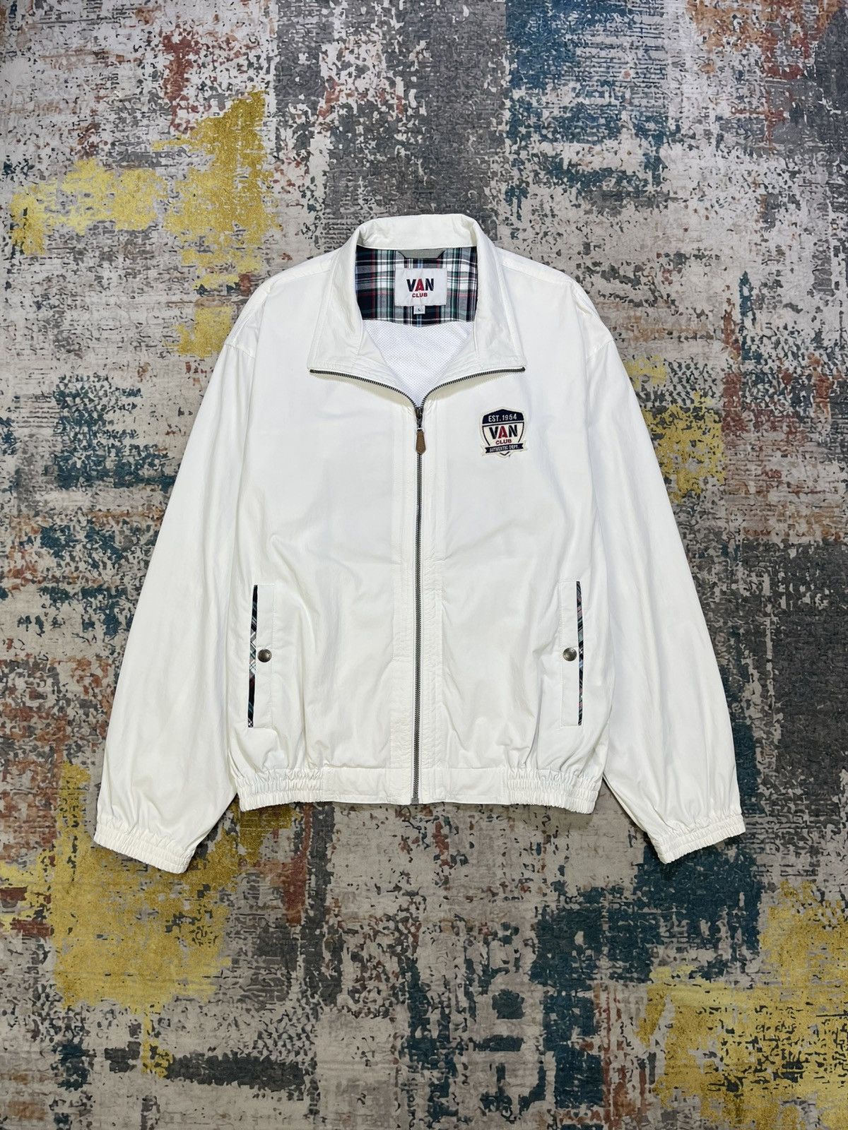 Van Van Club Zip Up Stretched Nylon Windbreaker Jacket Size US M / EU 48-50 / 2 - 1 Thumbnail
