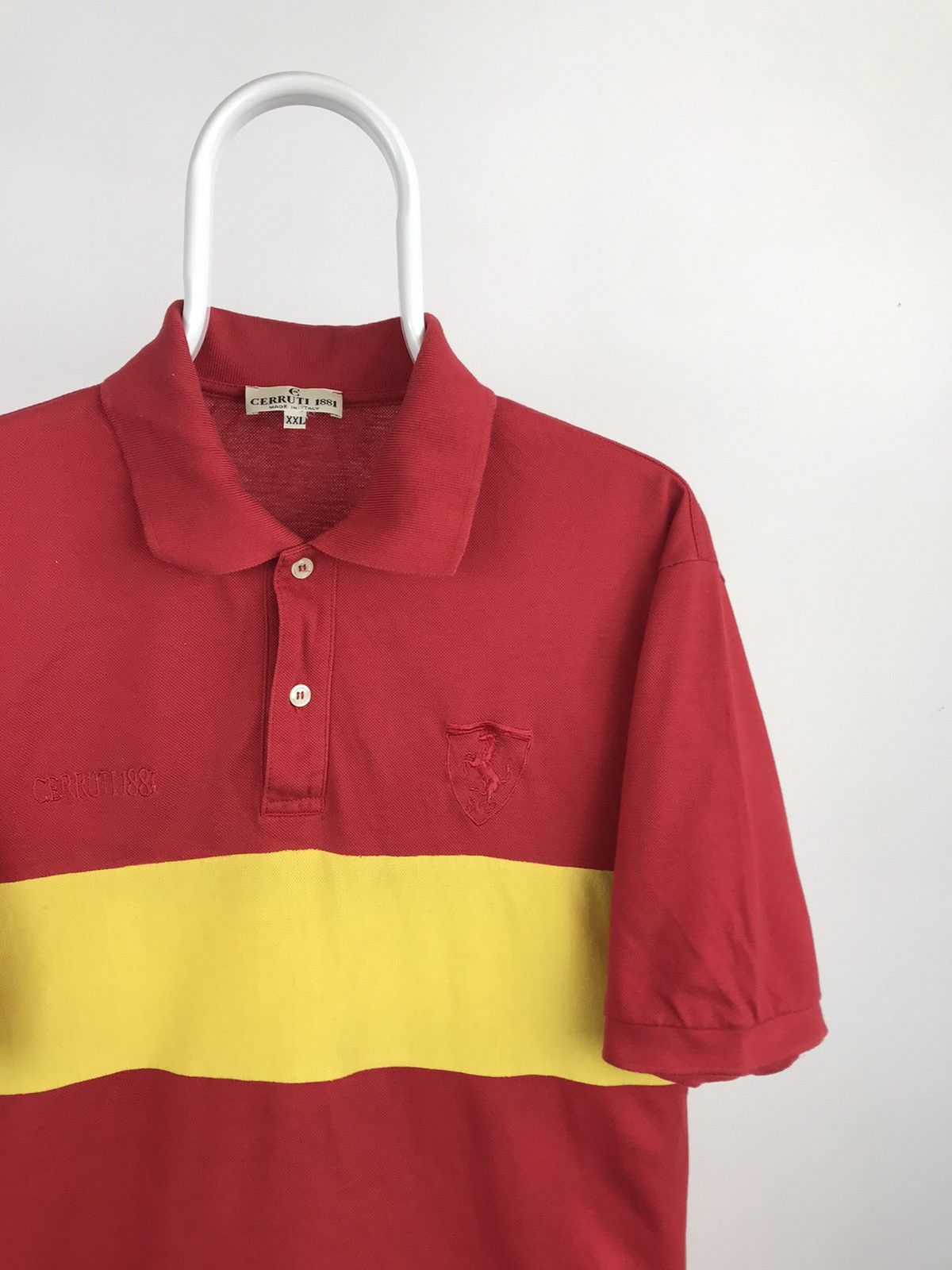Cerruti 1881 × Ferrari × Vintage Vintage Cerruti Ferrari Red Polo Shirt Made in Italy Size US XXL / EU 58 / 5 - 2 Thumbnail