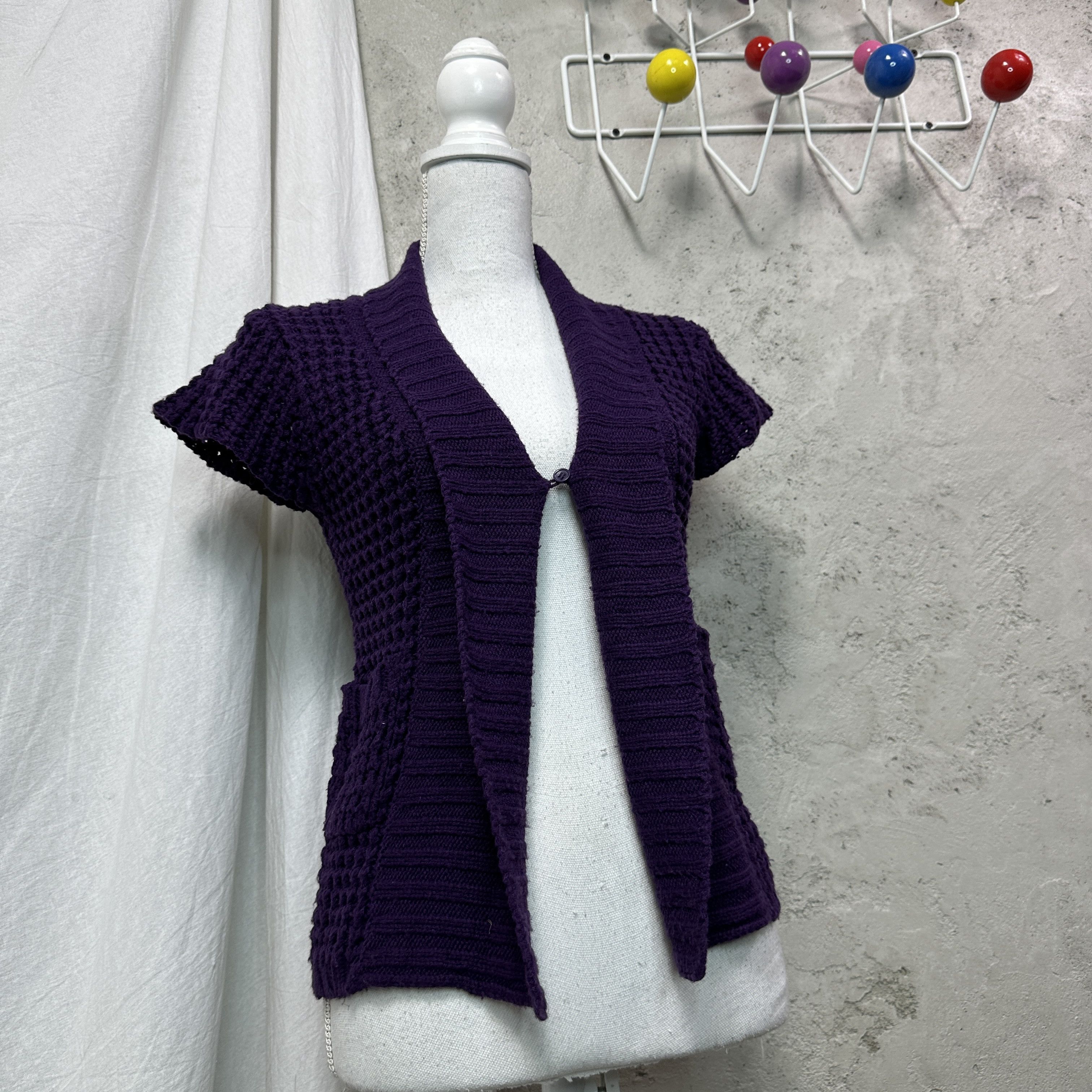 Vintage Vintage Cottage Fairy Core Plum Sweater Cardigan 00s Size S / US 4 / IT 40 - 2 Thumbnail