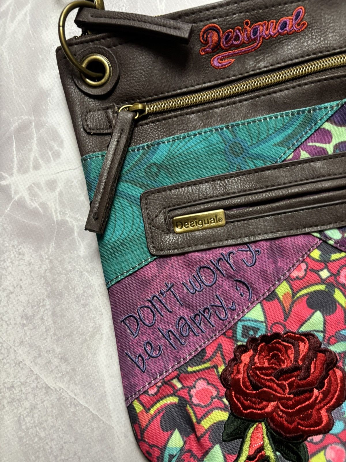 Desigual Desigual Floral Boho Messenger Crossbody Bag Multicolor Size ONE SIZE - 4 Thumbnail