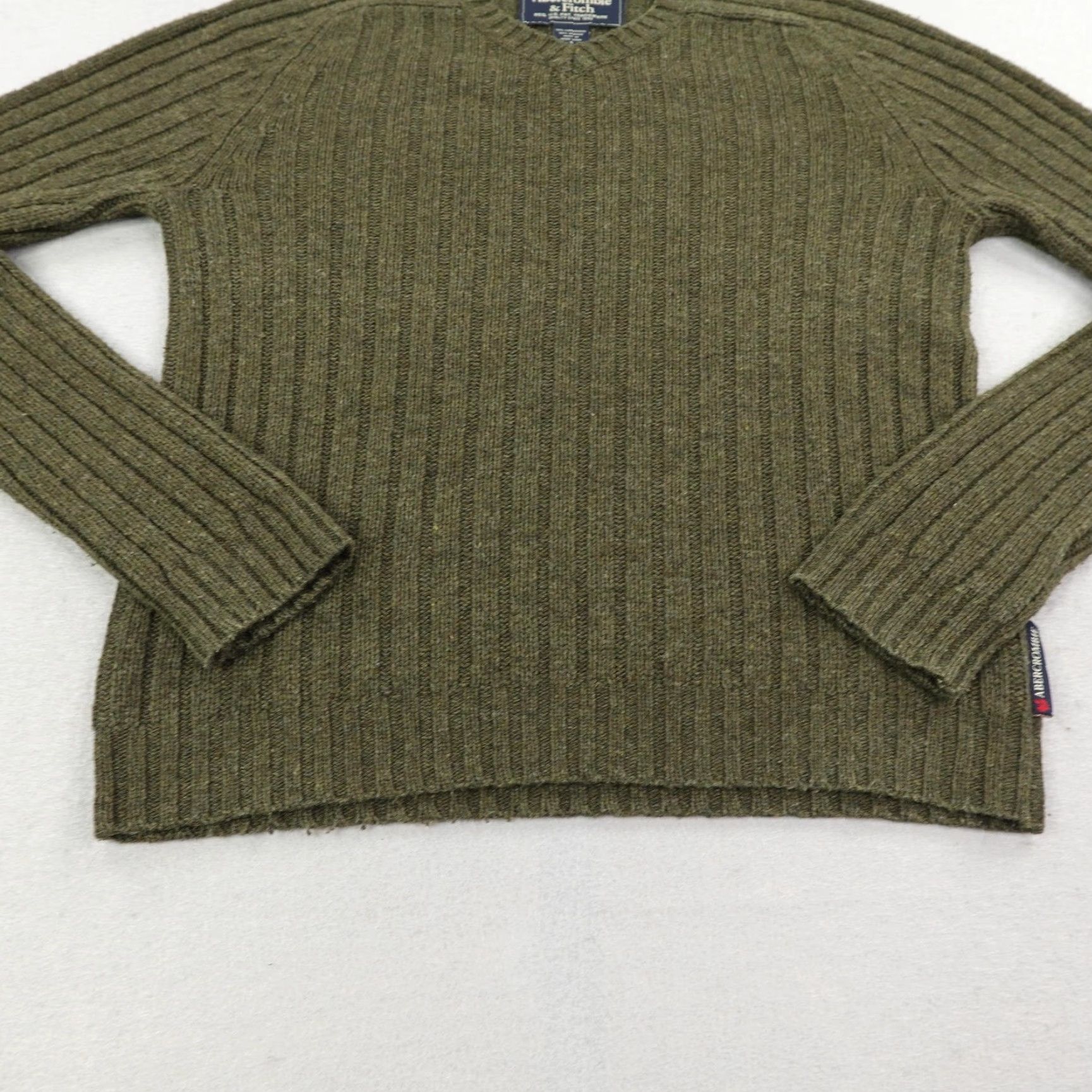 Abercrombie & Fitch VINTAGE Abercrombie & Fitch Sweater Women S Green Wool Knit Pullover Ribbed Muscle Y2K Womens Size S / US 4 / IT 40 - 3 Thumbnail