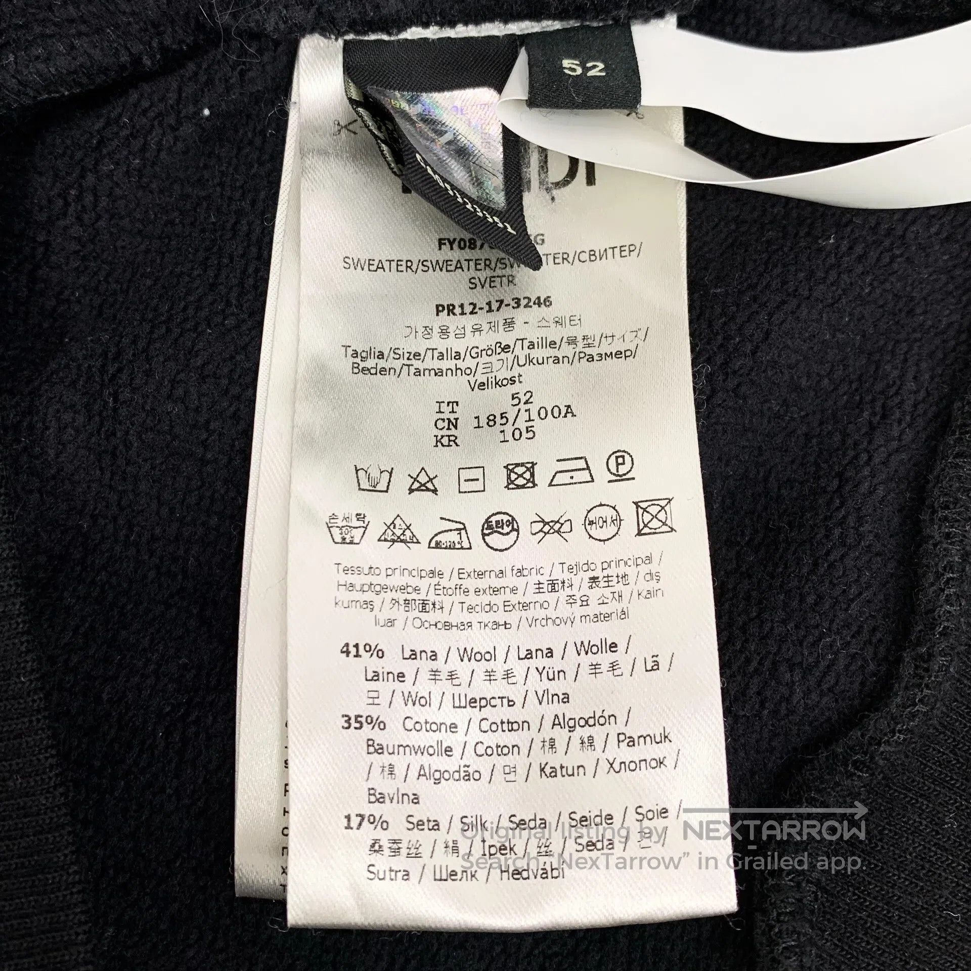 Fendi FENDI Black side logo lettering hooded long sleeve sweatsh Size US L / EU 52-54 / 3 - 7 Thumbnail