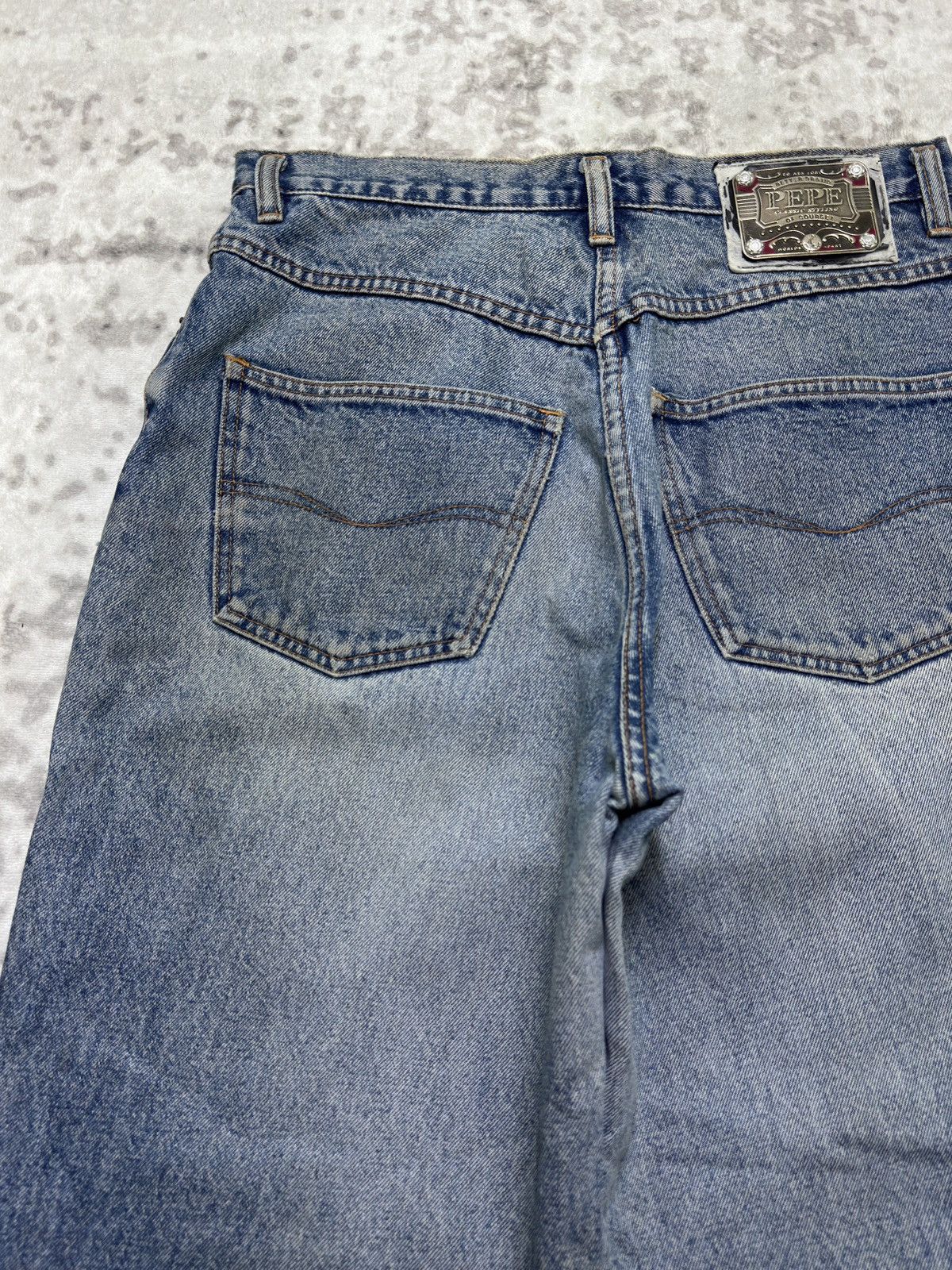 Pepe Jeans Vintage PePe Classic Stone Wash Baggy Loose Streetwear Denim Size US 30 / EU 46 - 11 Thumbnail