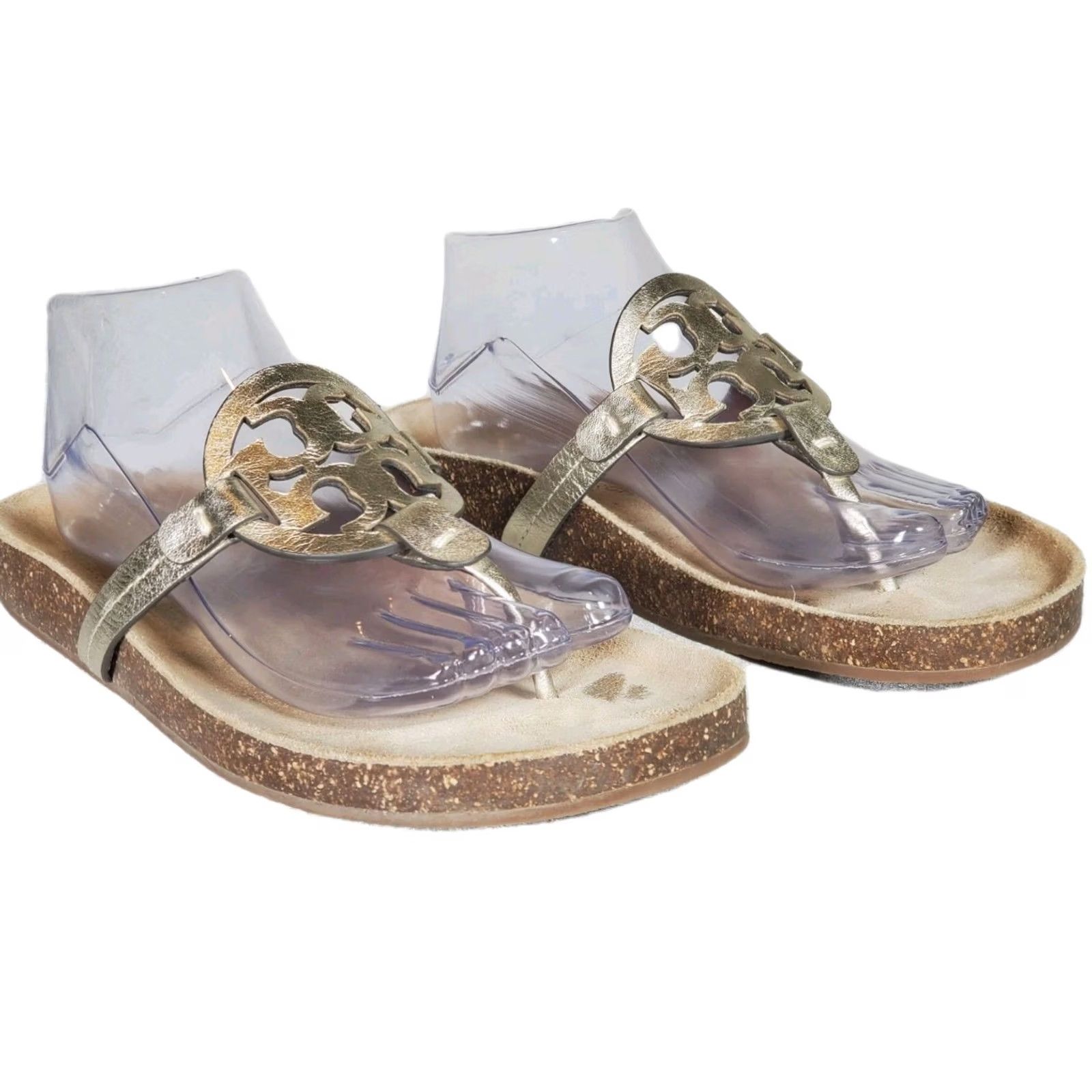 Tory Burch Tory Burch Thong Womens Spark Gold Miller Cloud Sandals Natural Metallic Cork Women Size US 10 / IT 40 - 2 Thumbnail