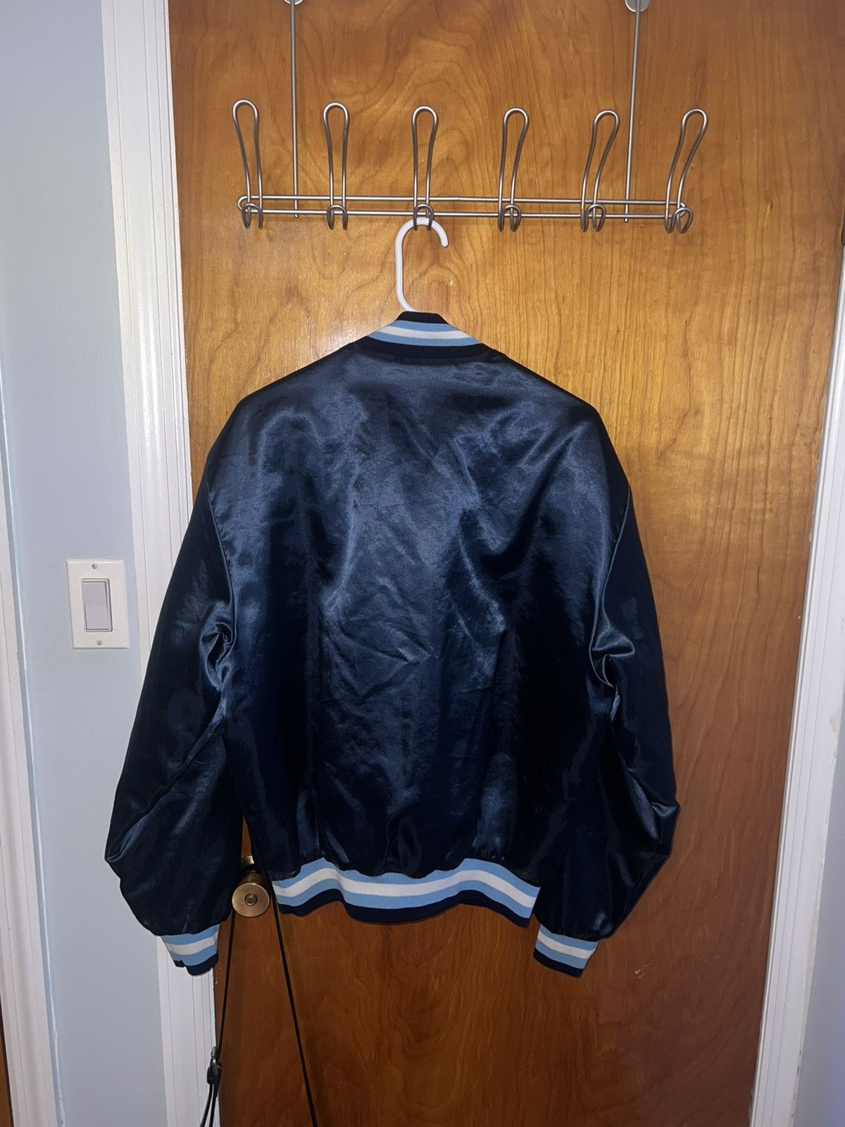 Swingster Vintage 1980s Georgetown Hoyas Bomber, Satin Blue Size US L / EU 52-54 / 3 - 4 Thumbnail