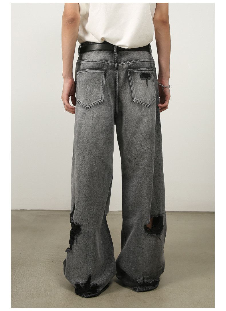 Vintage Men's straight loose high street ripped wide leg jeans Size US 32 / EU 48 - 5 Thumbnail