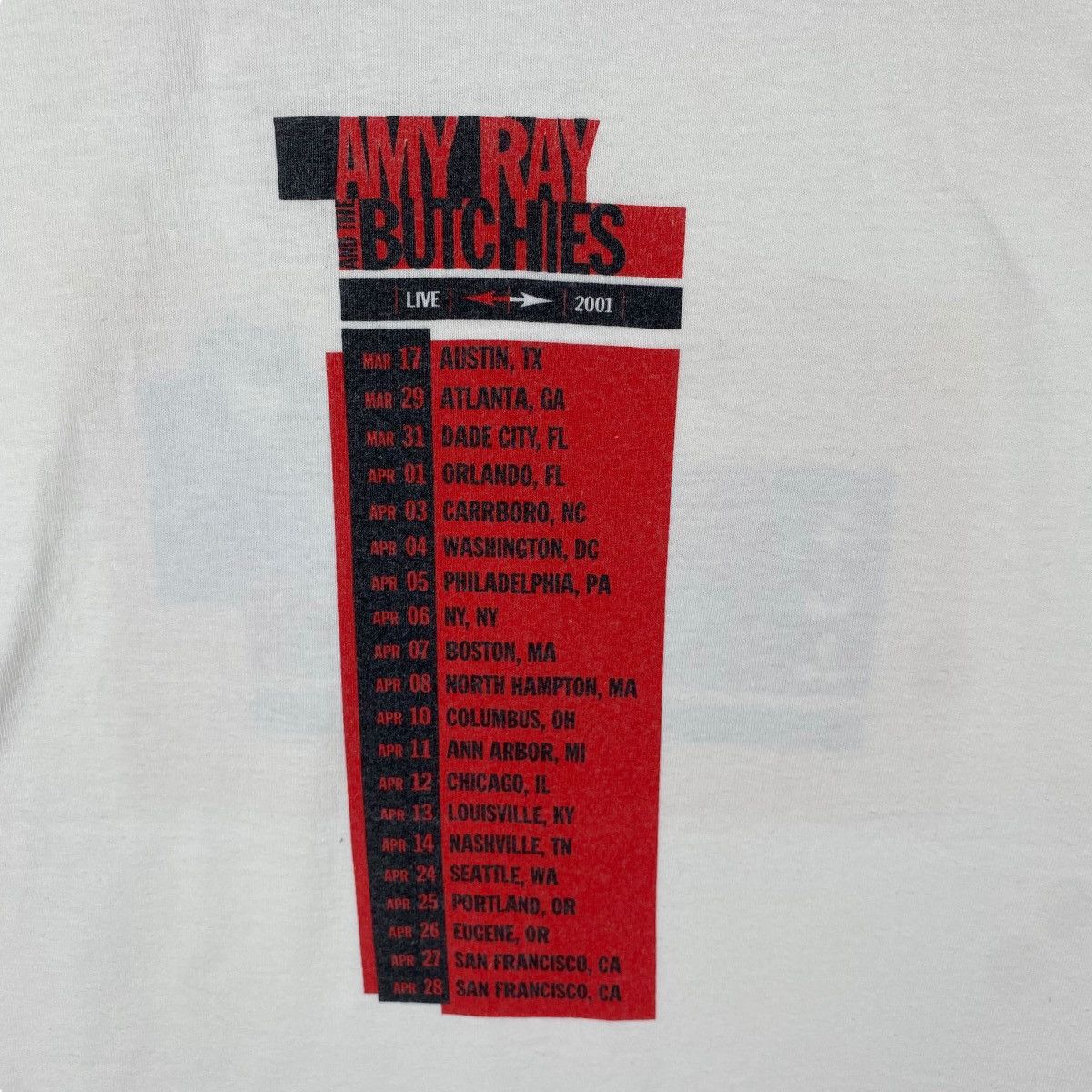 Band Tees × Vintage Vintage 00's AMY RAY & The Butchies Live 2001 Tour Tee Shirt Size US M / EU 48-50 / 2 - 5 Thumbnail