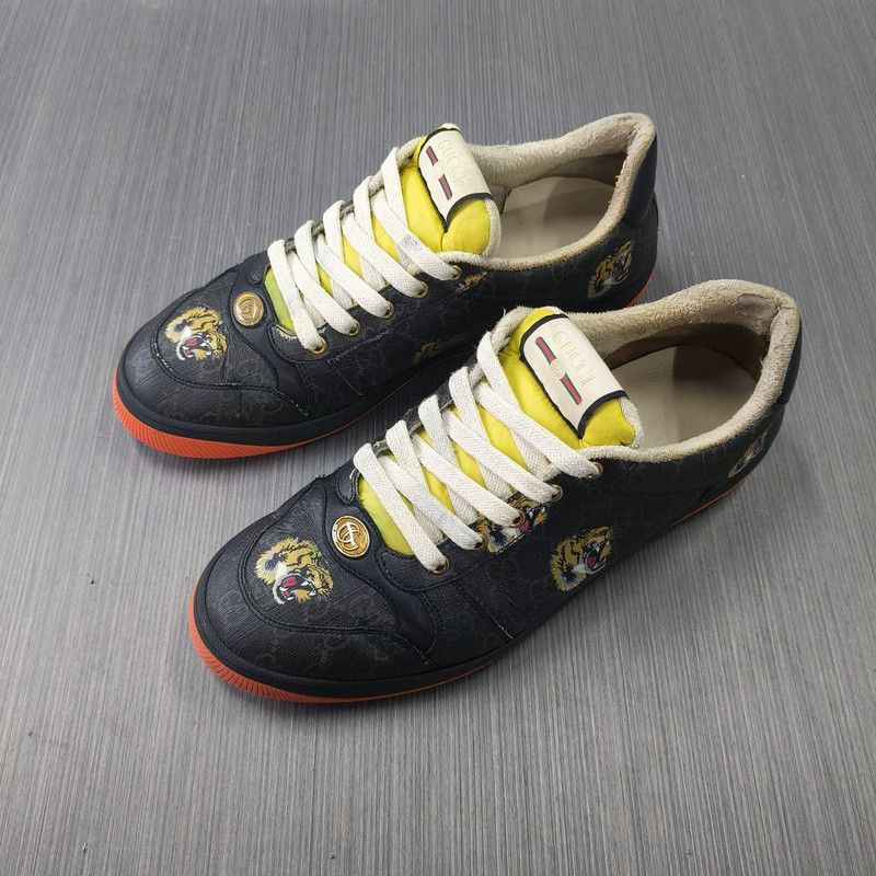 Gucci Gucci Screener Low-Top Sneakers with Tiger Print 0079 Size US 9.5 / EU 42-43 - 1 Thumbnail