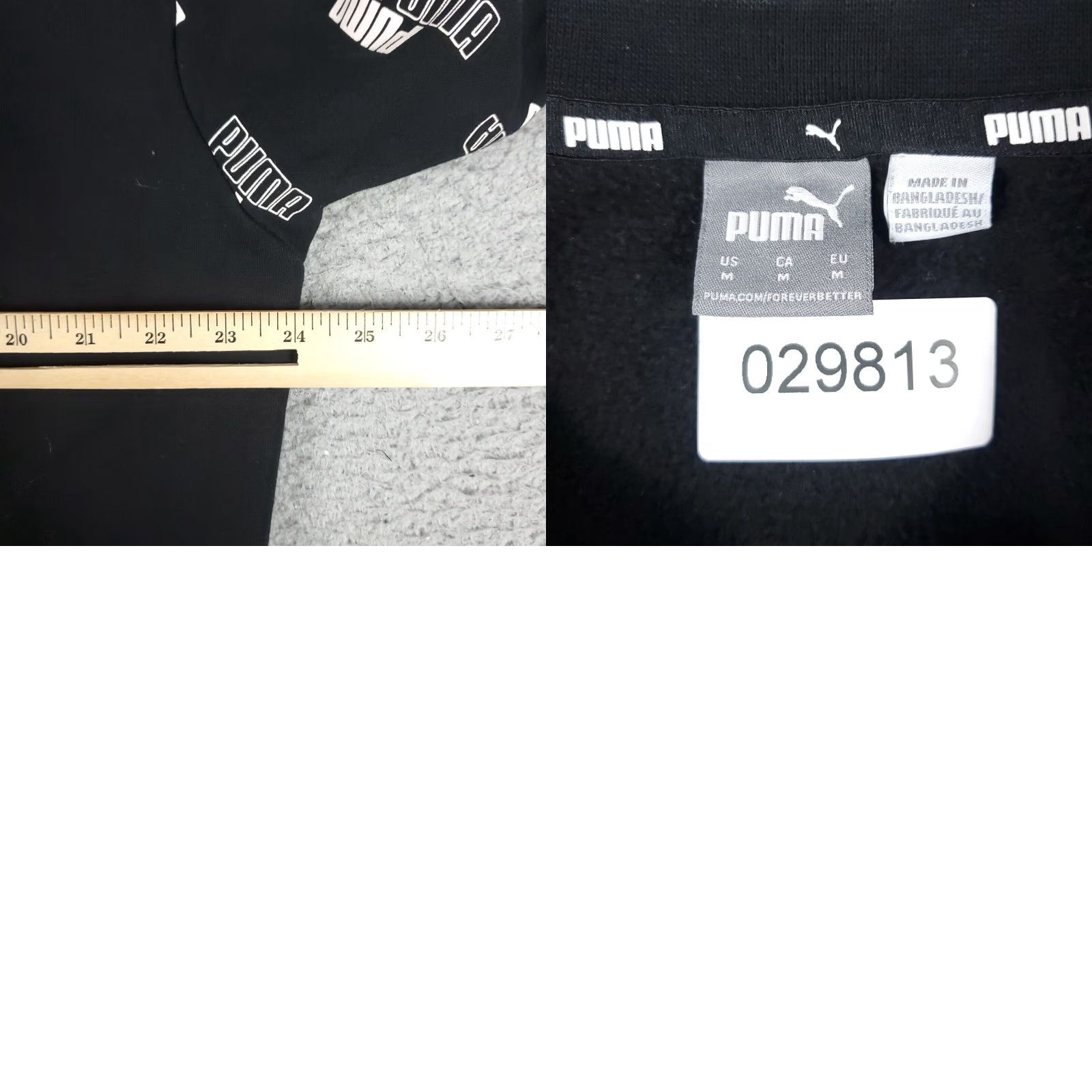 Puma PUMA Pullover Sweater Mens Medium Black Logo Fleece Crew Neck Cotton Blend Casual Size US M / EU 48-50 / 2 - 8 Thumbnail