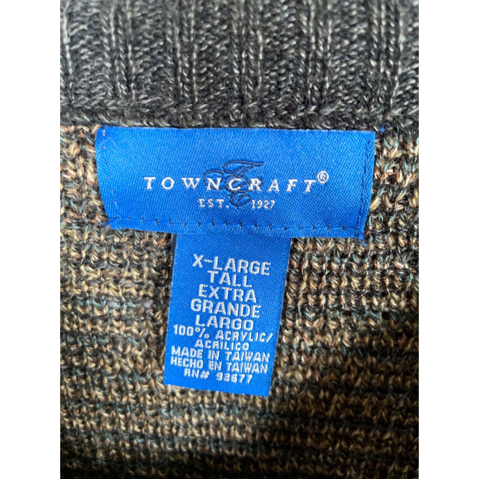 Vintage VINTAGE TownCraft Men's Sweater Adult XL Tall Knit Pullover 90s Diamond Pattern Retro Casual Size US XL / EU 56 / 4 - 3 Thumbnail