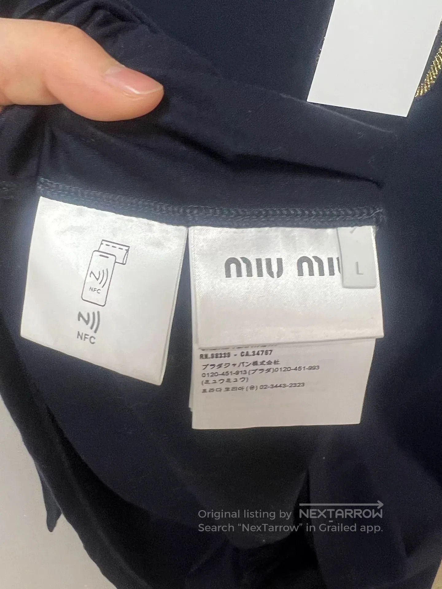 Other Miumiu Gold Logo Long Sleeve Top. Size L / US 10 / IT 46 - 4 Thumbnail