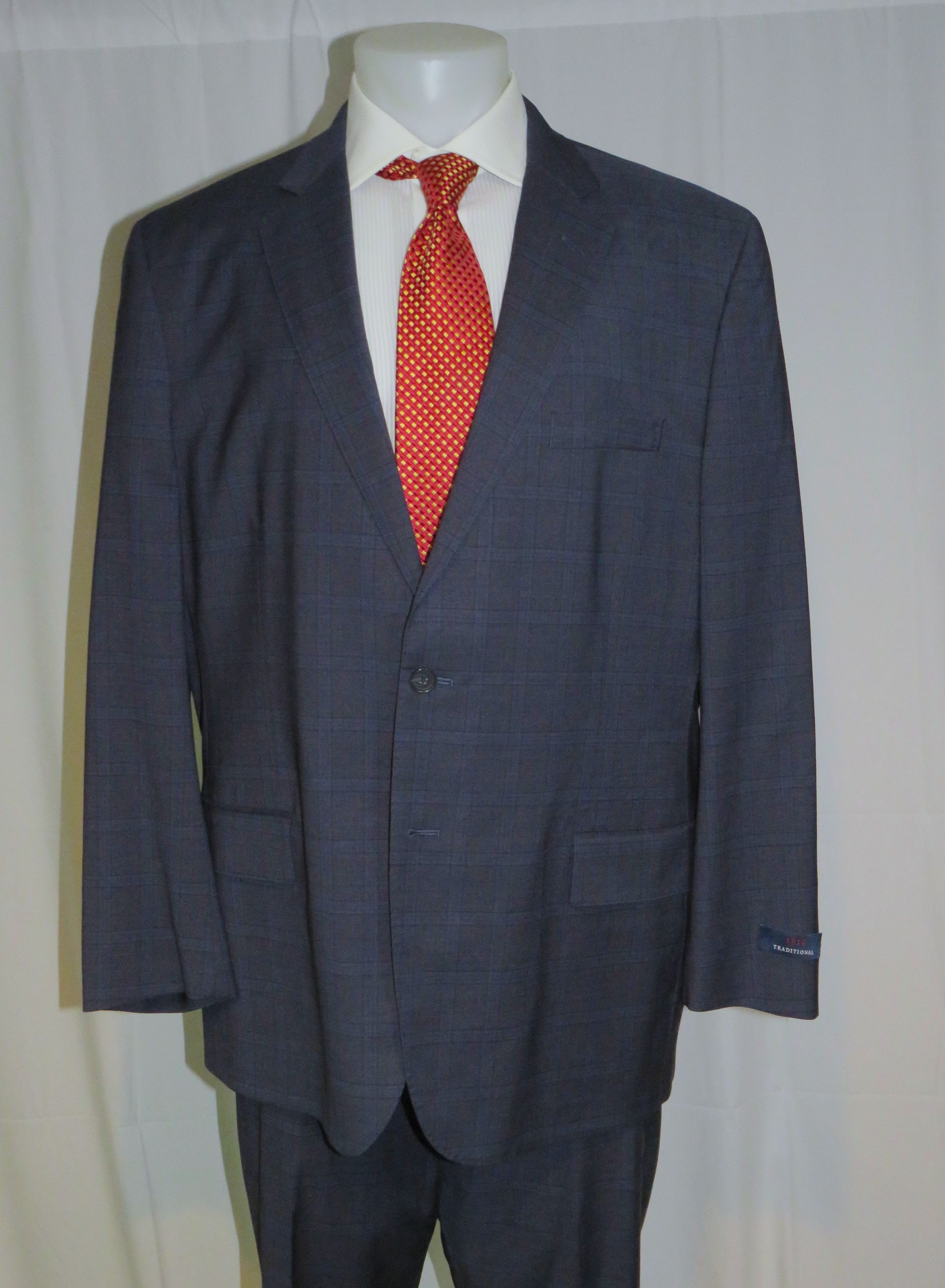 Brooks Brothers 1818 Traditional Reda Blue Plaid Two Button Suit 48R NWT Size 48R - 3 Thumbnail