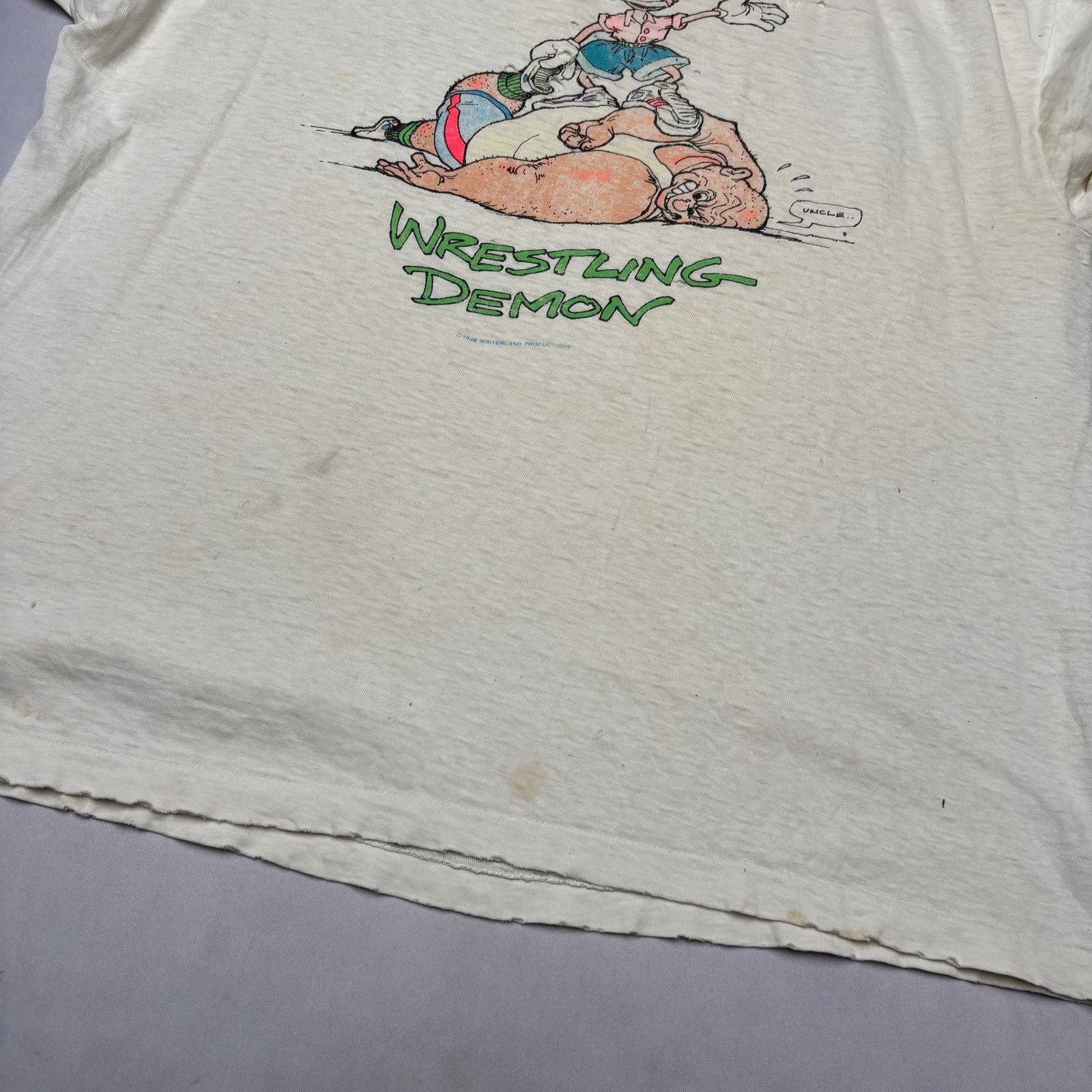 Vintage Vintage 1988 Wrestling Demon Tee Shirt Men's XL Paper Size US XL / EU 56 / 4 - 8 Thumbnail