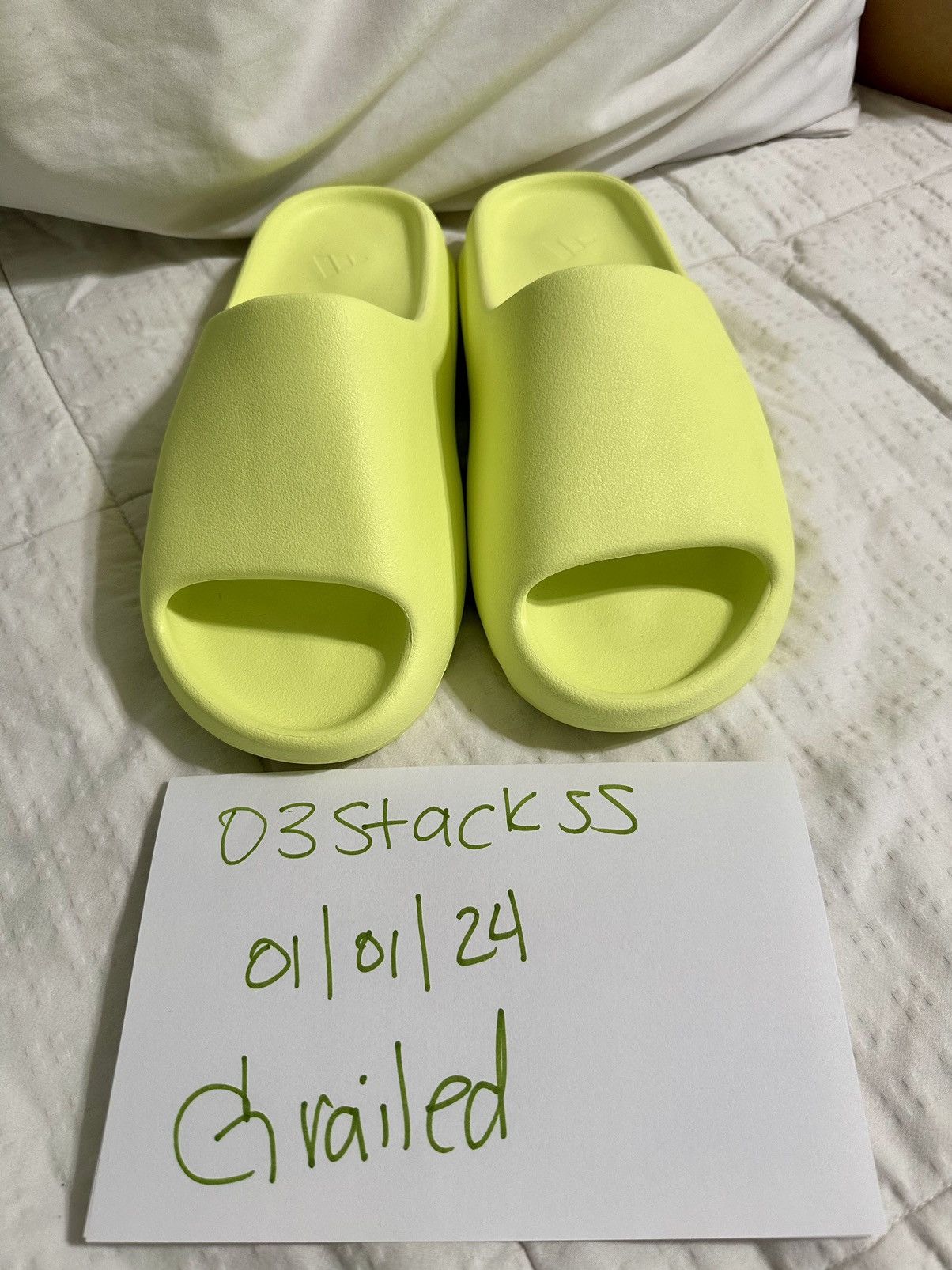 Adidas Yeezy Slides Glow Green size 9 Size US 9 / EU 42 - 7 Thumbnail