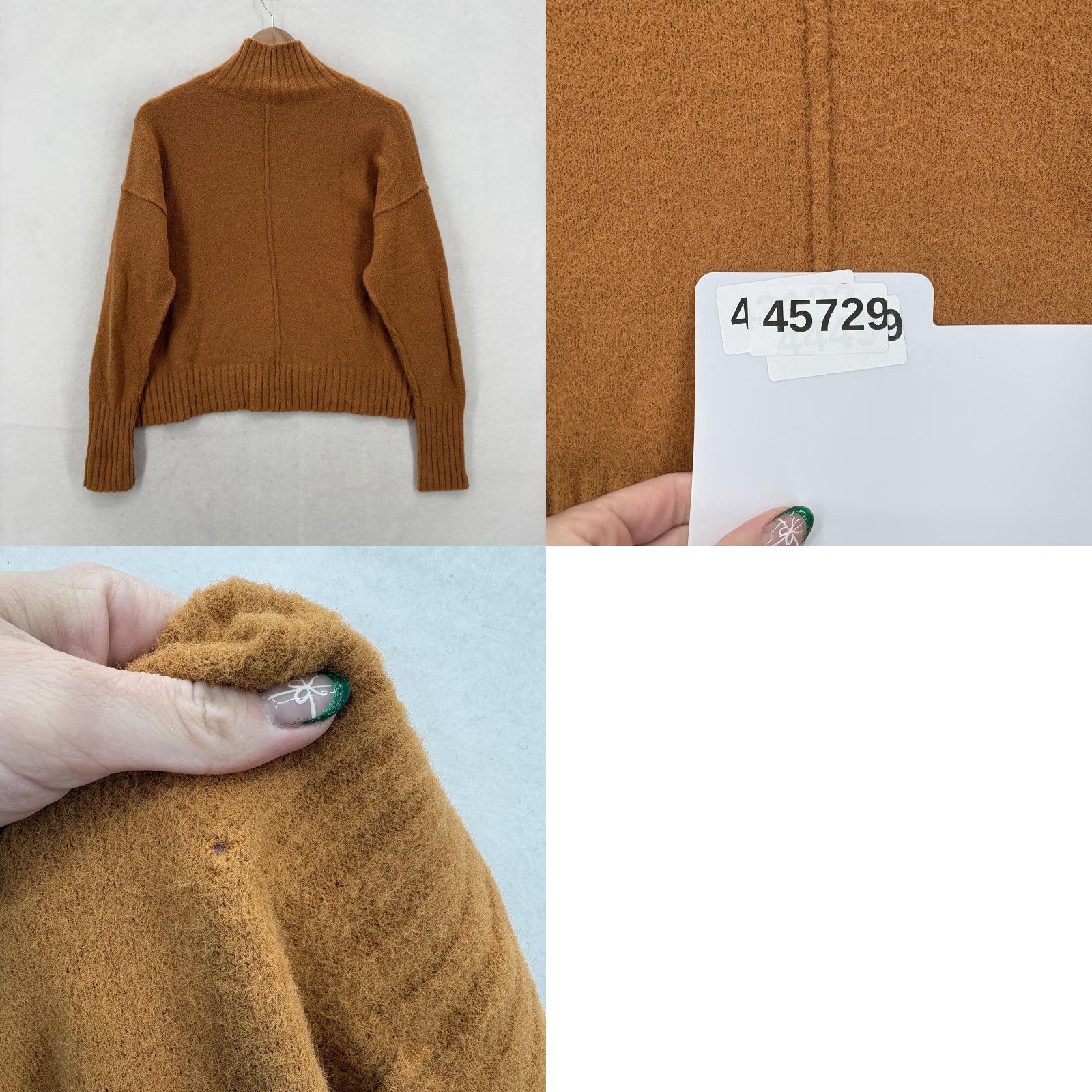 Free People VINTAGE Free People Sweater Womens XS Brown Turtleneck Fuzzy Knit Pullover Cozy Ribbed Size XS / US 0-2 / IT 36-38 - 9 Thumbnail