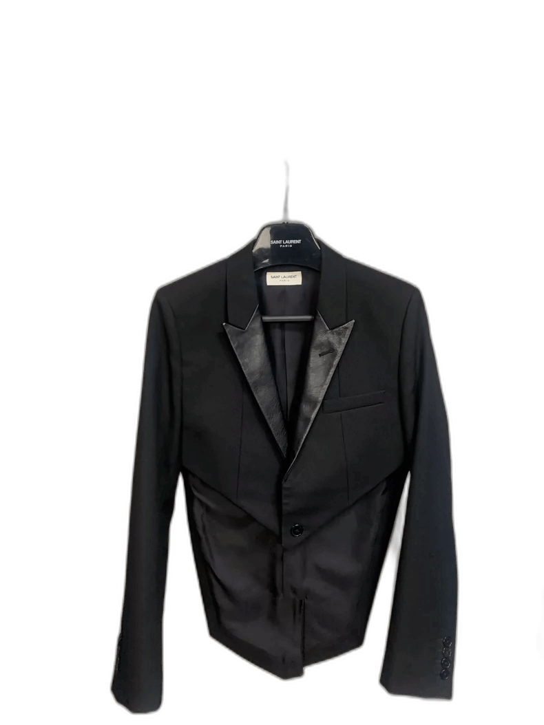 Saint Laurent Paris saint laurent black leather tailcoat blazer-2507 Size US L / EU 52-54 / 3 - 1 Thumbnail