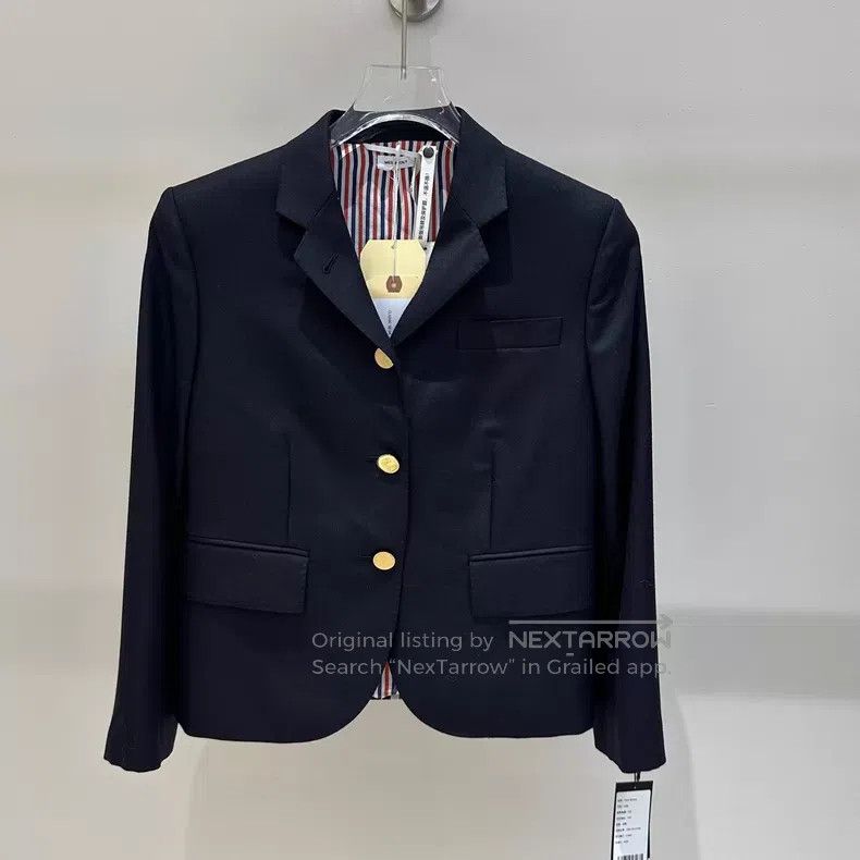 Thom Browne Thom Browne Overcoat in Dark Blue with Gold Buttons Size M / US 6-8 / IT 42-44 - 1 Thumbnail