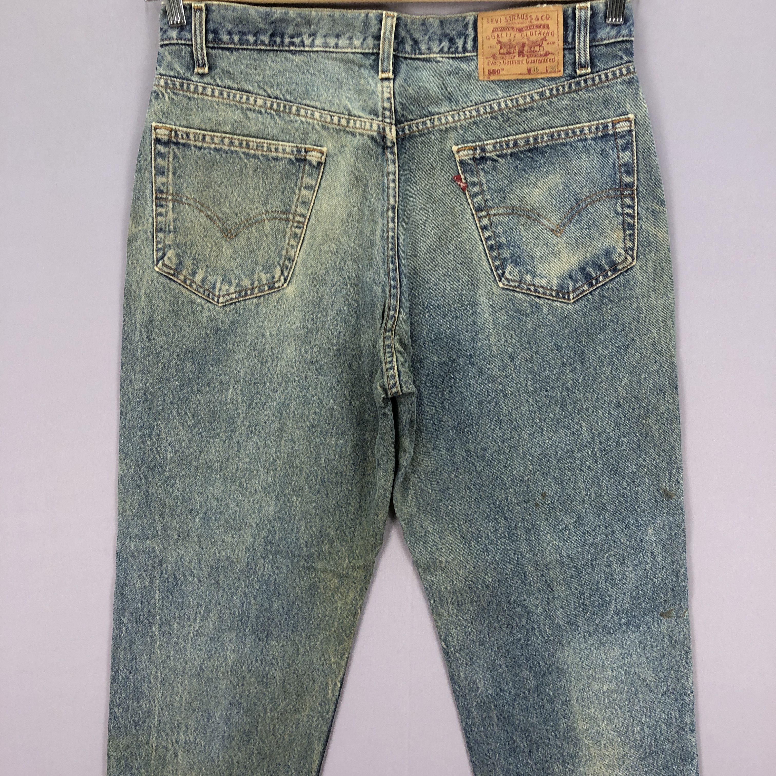 Levi's Vintage 90s Baggy Levis 550 Jeans Mud Dirty Levi's Denim Size US 34 / EU 50 - 4 Thumbnail