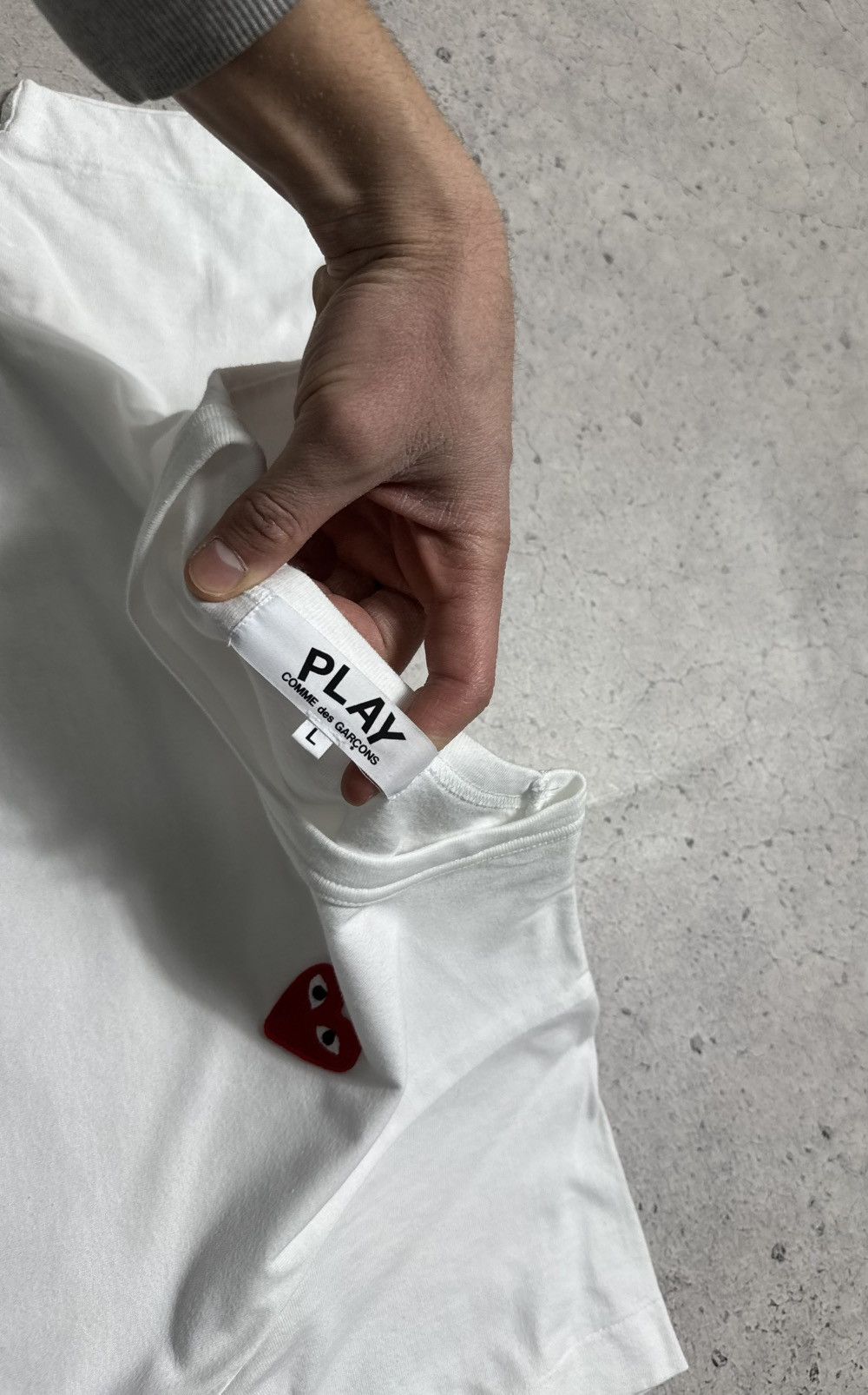 Comme des Garcons PLAY Comme Des Garcons CDG Play Luxury Women’s White T-Shirt Size L / US 10 / IT 46 - 7 Thumbnail
