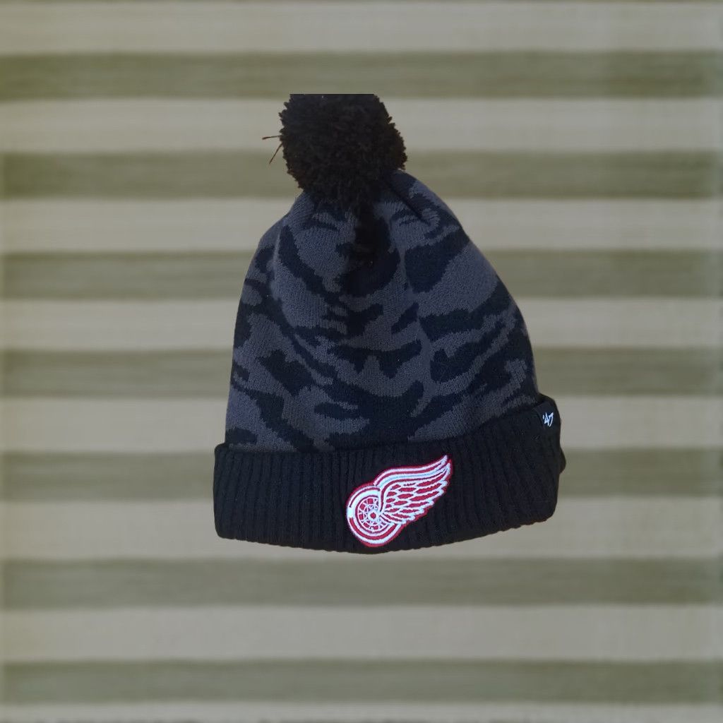 47 47 Detroit Red Wings Beanie Hat Camouflage Black Cold Weather Adjustable Mens Hat Size ONE SIZE - 1 Thumbnail