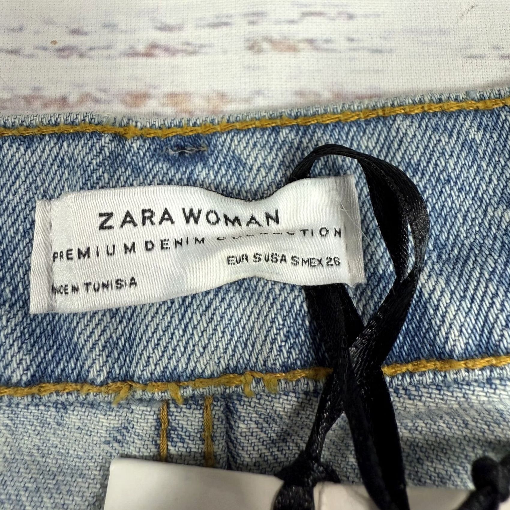 Zara Zara Blue Mini Skirt Denim Asymmetric Raw Hem S NWT Women Skirt - Cotton Distressed 90s? Size 28" / US 6 / IT 42 - 7 Thumbnail