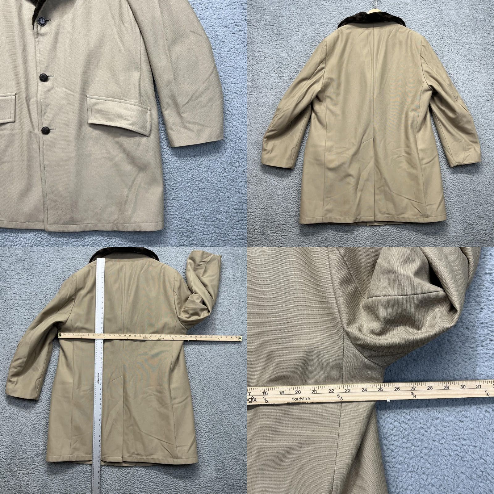 Sears VINTAGE Sears Coat Mens 48 X-Tall Beige Fur Collar Microfiber Overcoat 70s Size US M / EU 48-50 / 2 - 8 Thumbnail