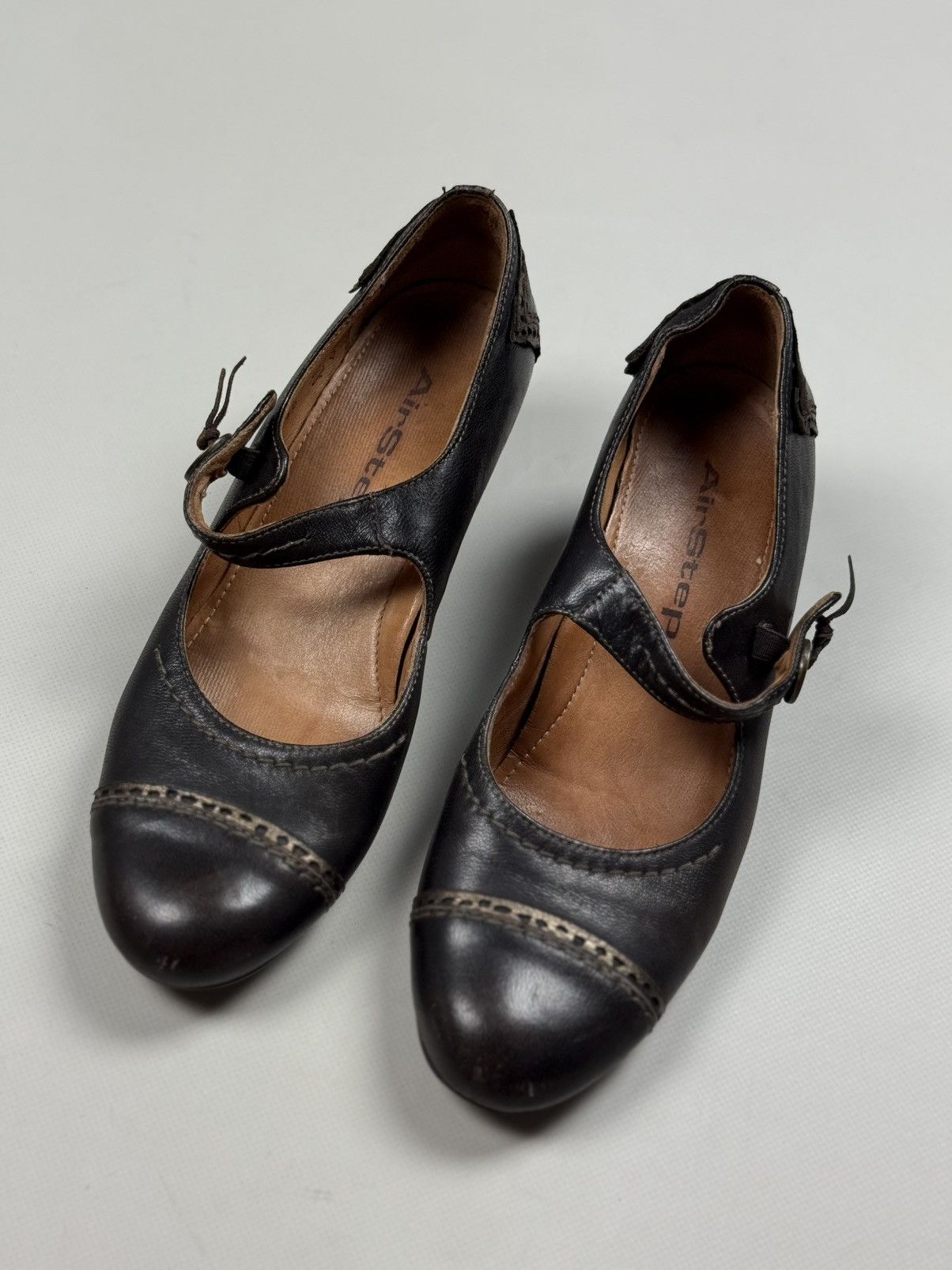 A.S.98 × Vintage Airstep Vintage Avant-Garde Ladies Leather Heeled Shoes Size US 8 / IT 38 - 12 Thumbnail