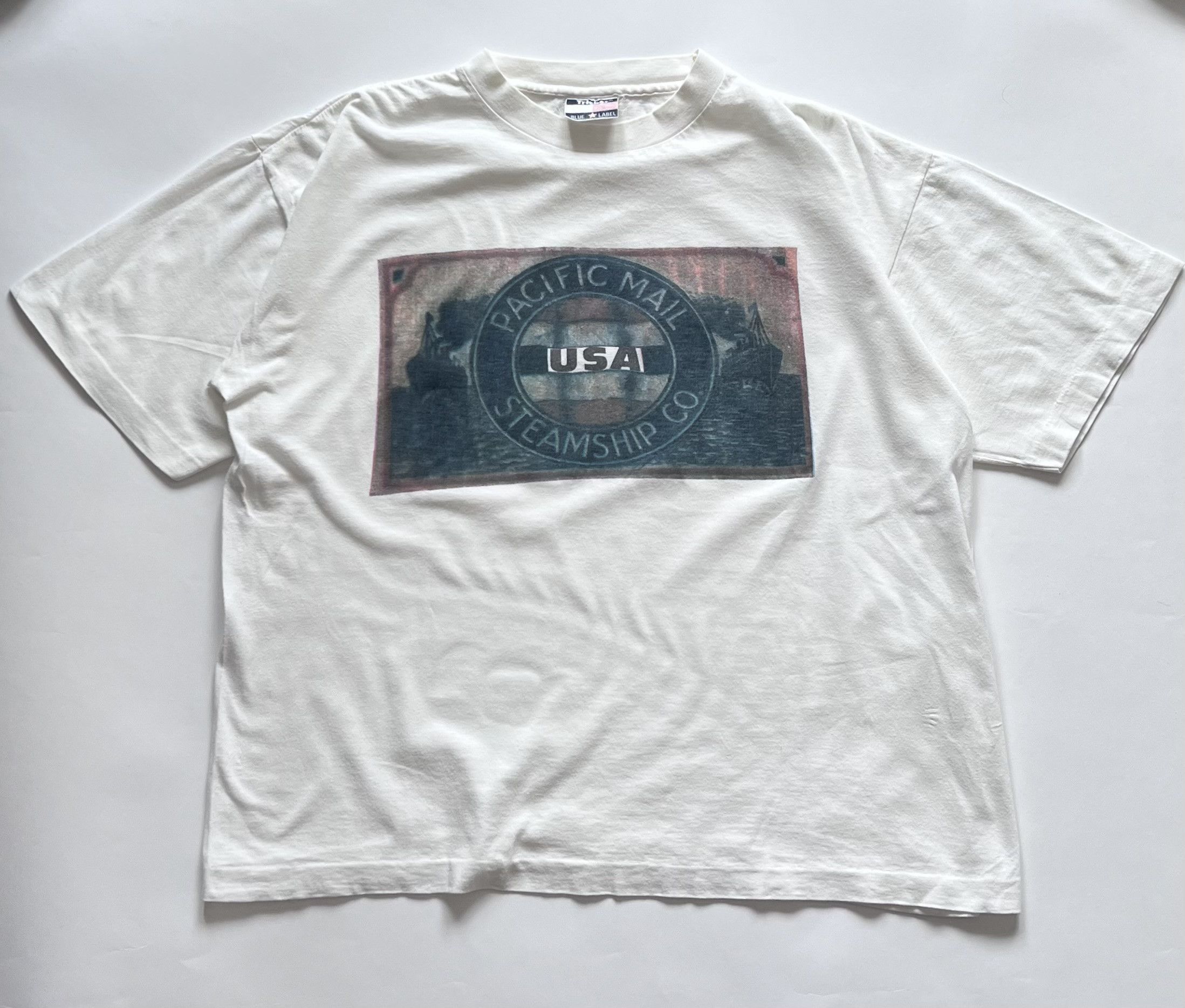 Vintage Vintage 90s Pacific Mail T-Shirt Single Stitch XL Size US XL / EU 56 / 4 - 1 Thumbnail