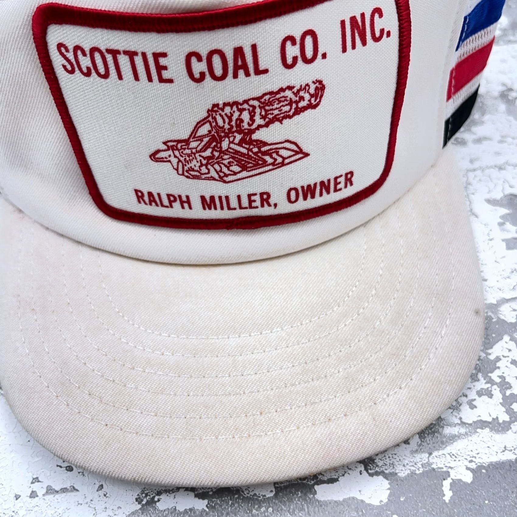 Coal VINTAGE Park Avenue Trucker Hat Cap Snap Back USA Patch 80s Scottie Coal Mining White Red Blue Mens Size ONE SIZE - 6 Thumbnail