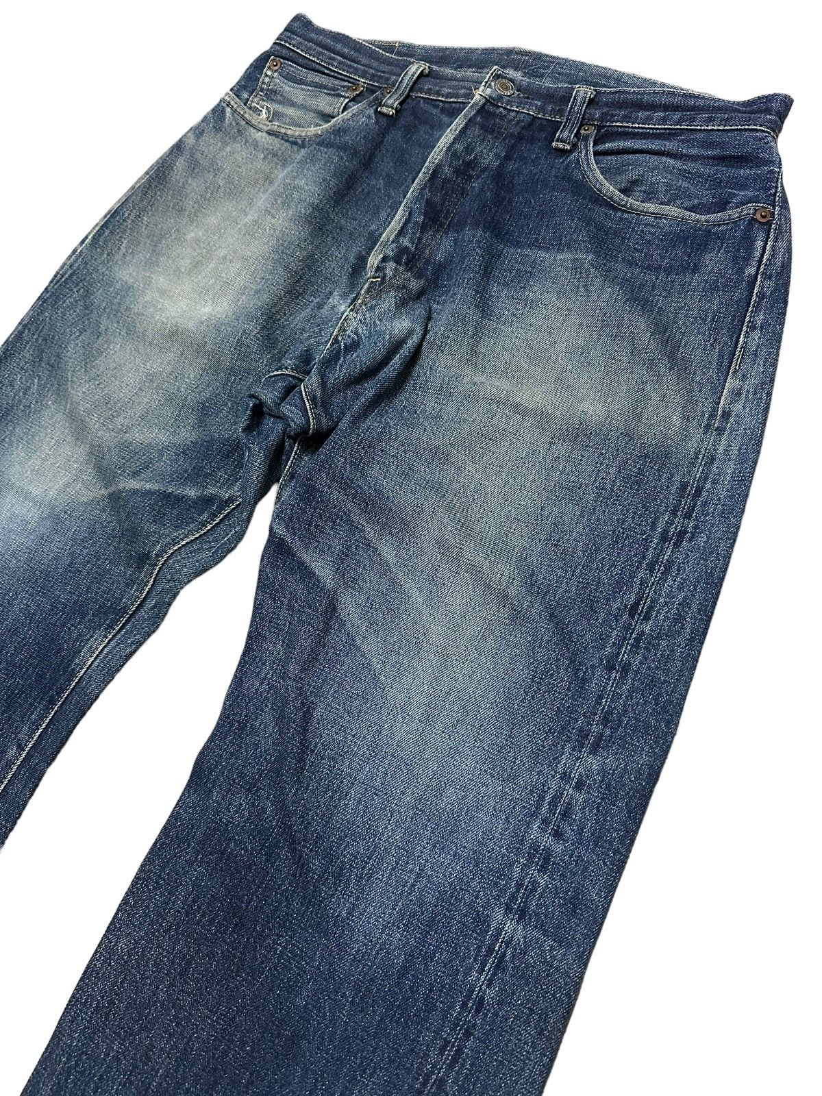 Evisu 🇯🇵 Vintage Denime Baggy Selvedge Distressed Pants Size US 32 / EU 48 - 3 Thumbnail