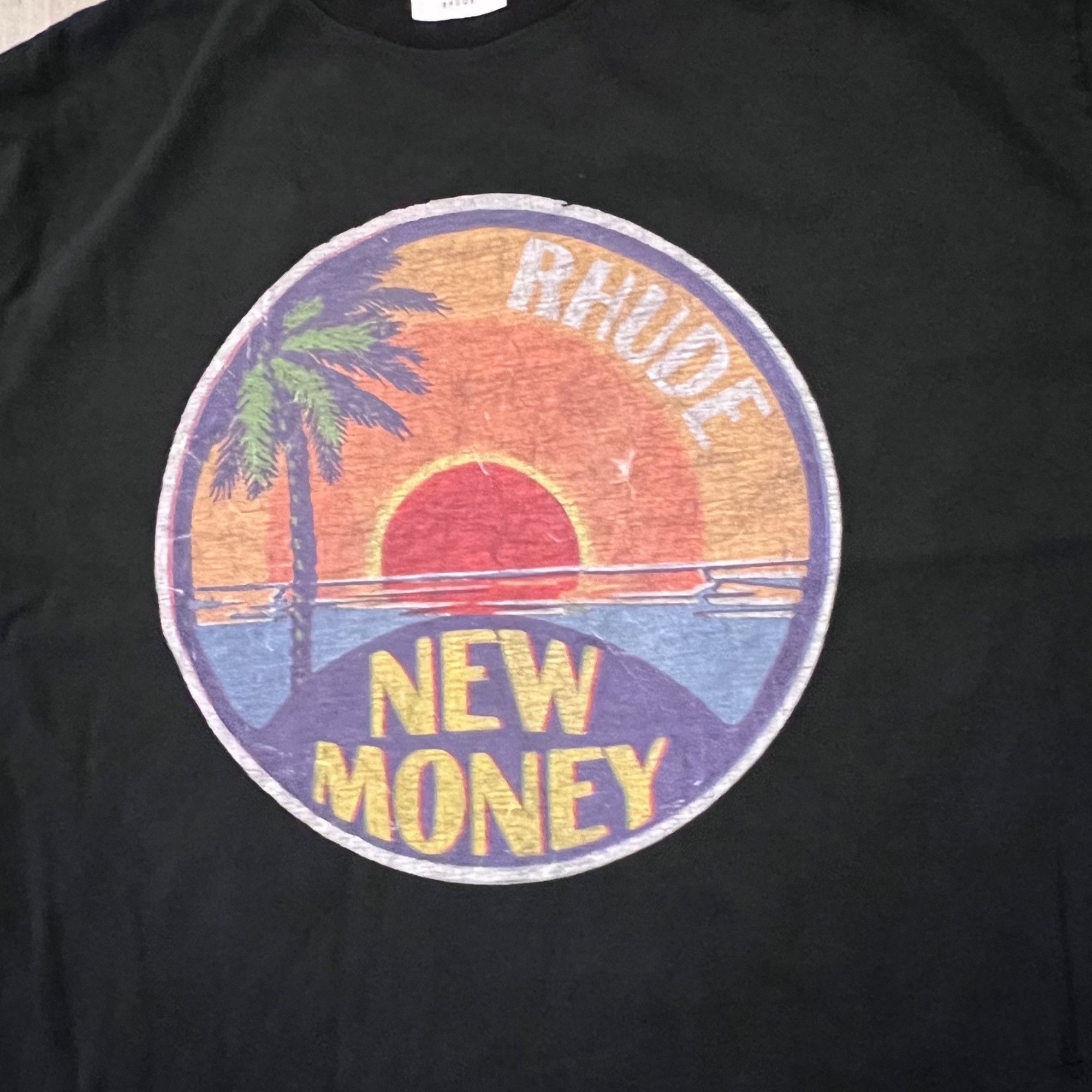 Rhude NEW RHUDE NEW MONEY BLACK TEE SZ LARGE Size US L / EU 52-54 / 3 - 3 Thumbnail
